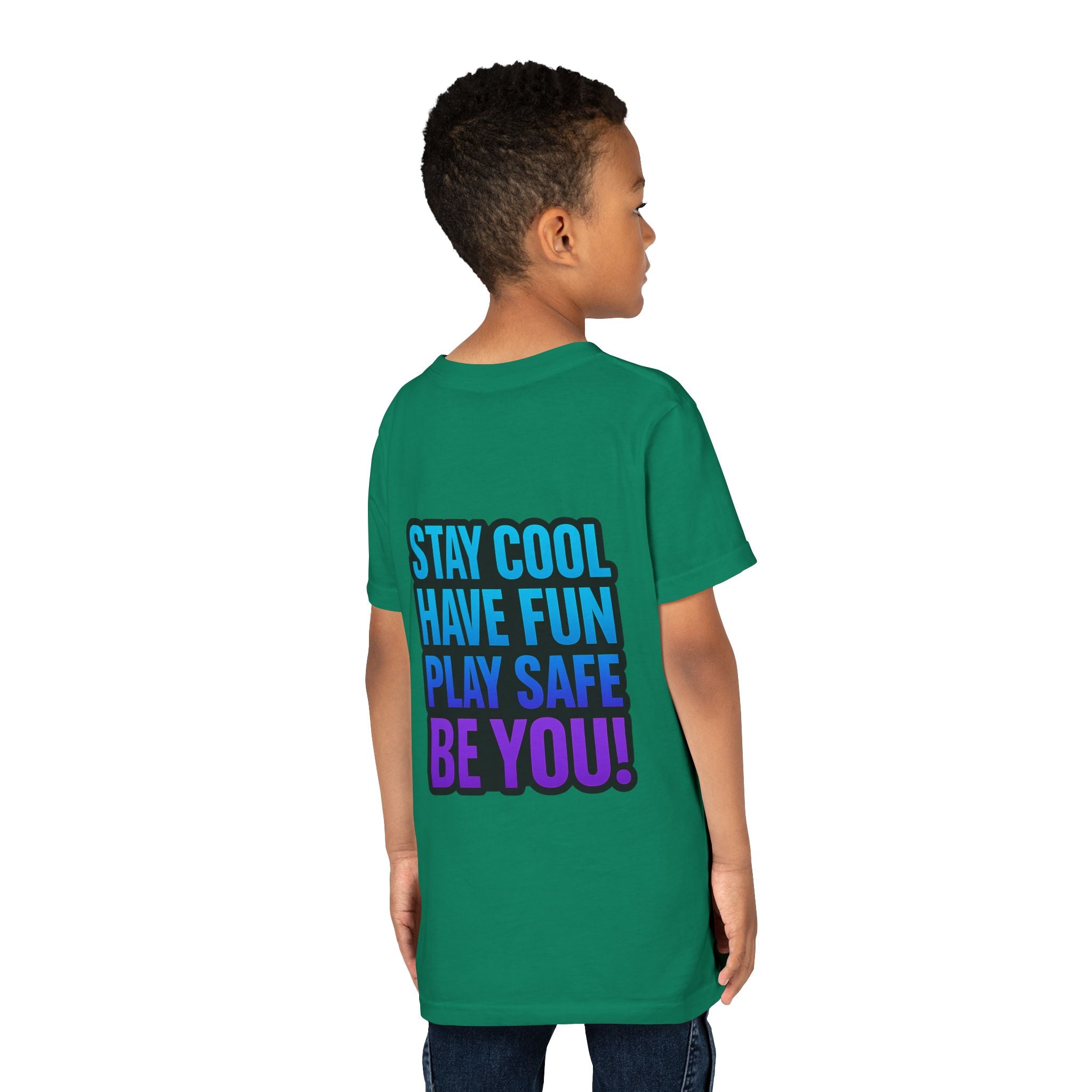 DJ KAT PAWS Paw-Sitive Waves Only, Youth Tee | Kids Surfing T-Shirt, Fun Cat Graphic Top, Summer Apparel, Gifts for Animal Lovers