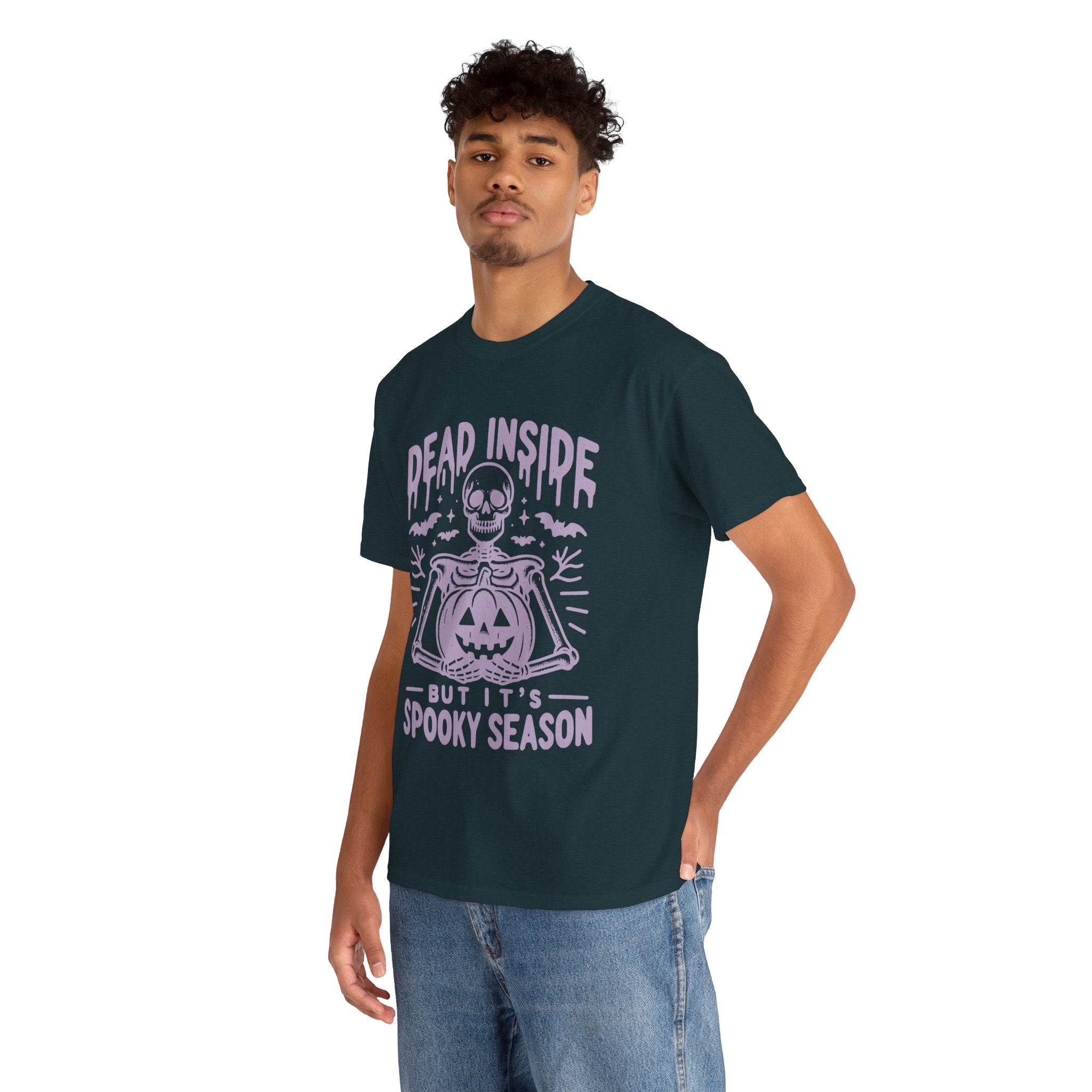 Spooky Season Dead Inside Unisex Tee, Halloween Shirt, Graphic Tee, Fall Apparel, Ghostly Vibes, Comfy Everyday Wear