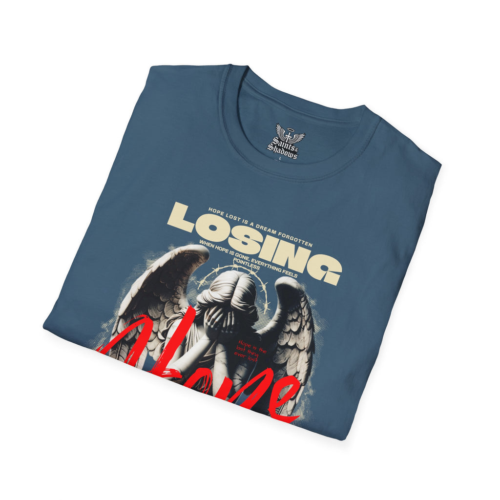 Saints and Shadows - Losing Hope, Angelic Artwork Unisex Softstyle T-Shirt, Casual Wear