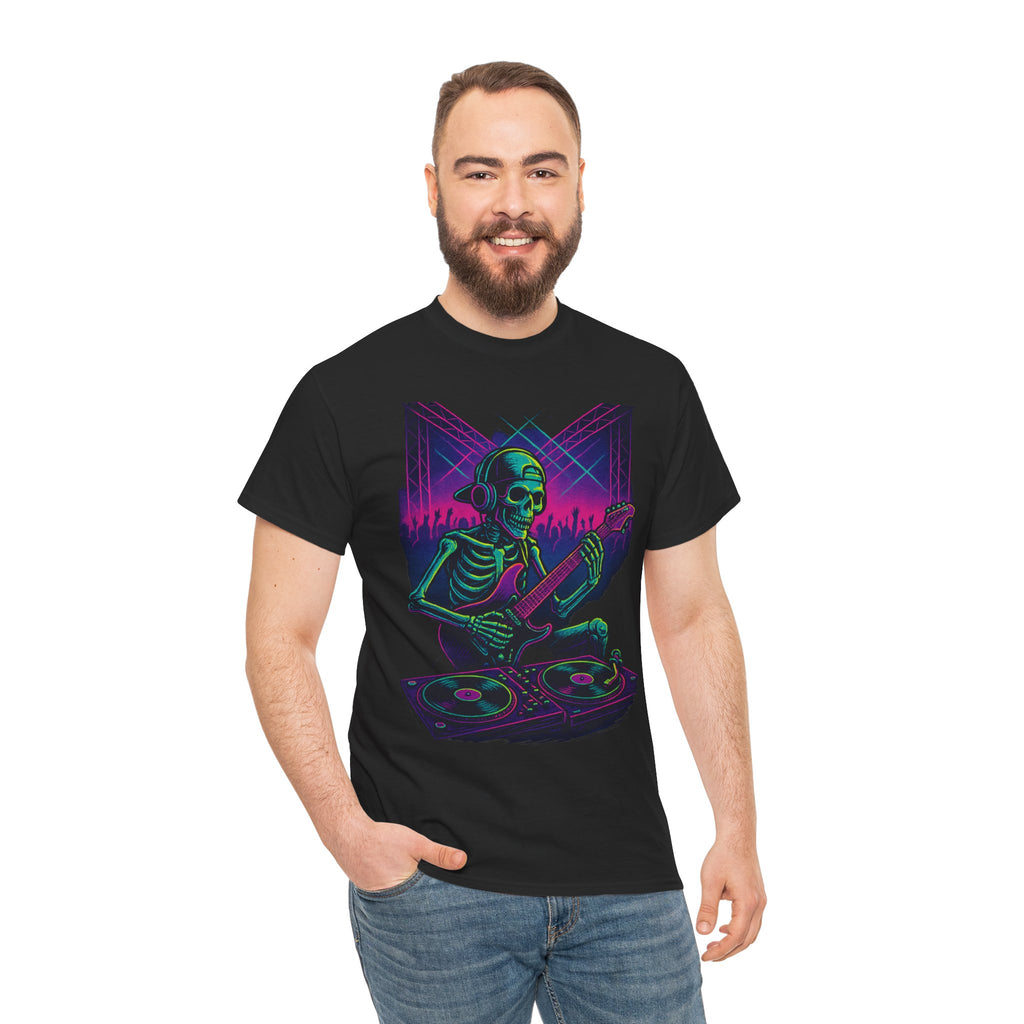 Bone Jams Rockin’ Skeleton, Tee | Loud Enough to Wake the Dead | Unisex Cotton Shirt for Music Lovers, Concerts, Halloween, Gifts