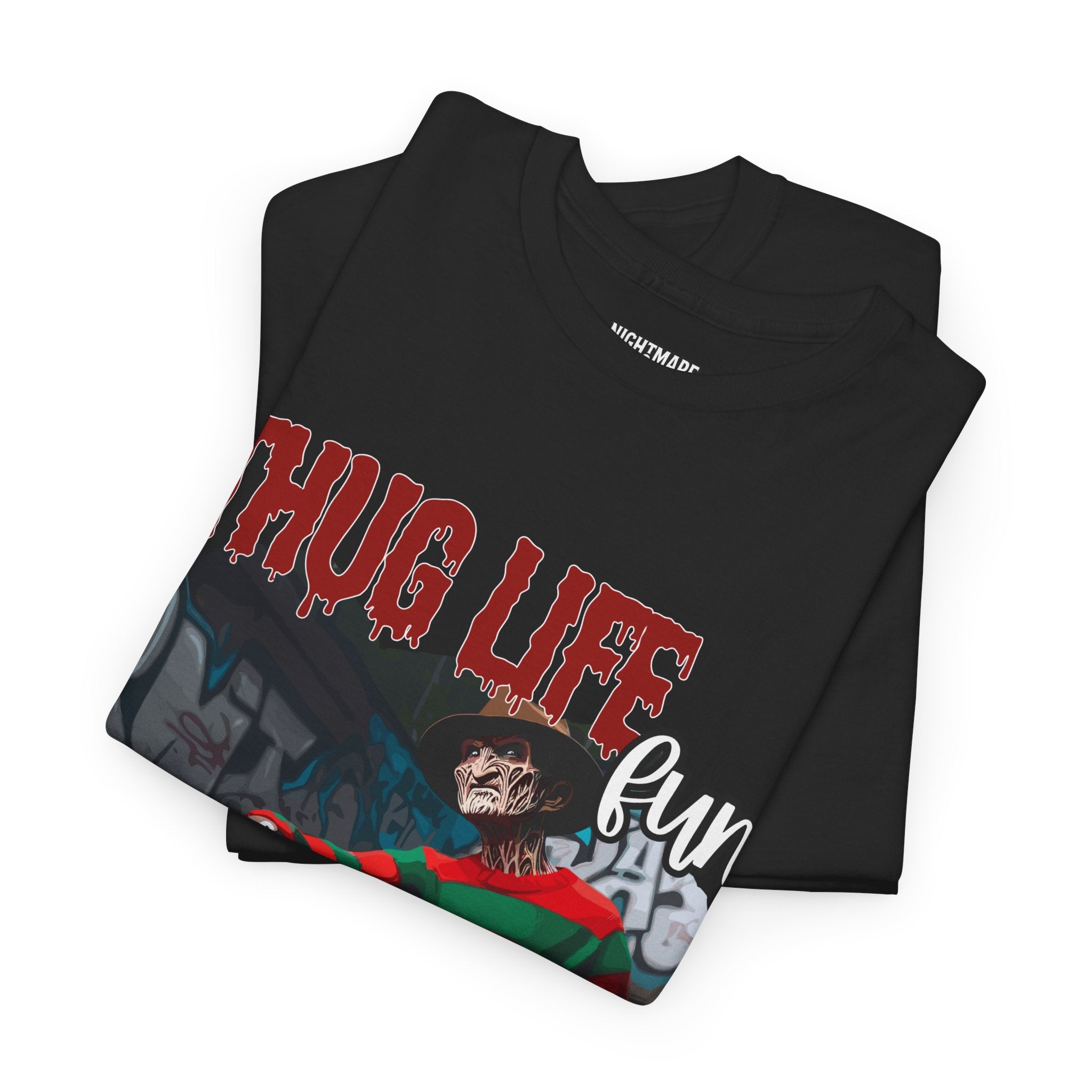 Freddie Kruger, Thug Life Tee - Horror Graphic Tee, Unisex Cotton Shirt, Halloween Costume, Horror Movie Gift