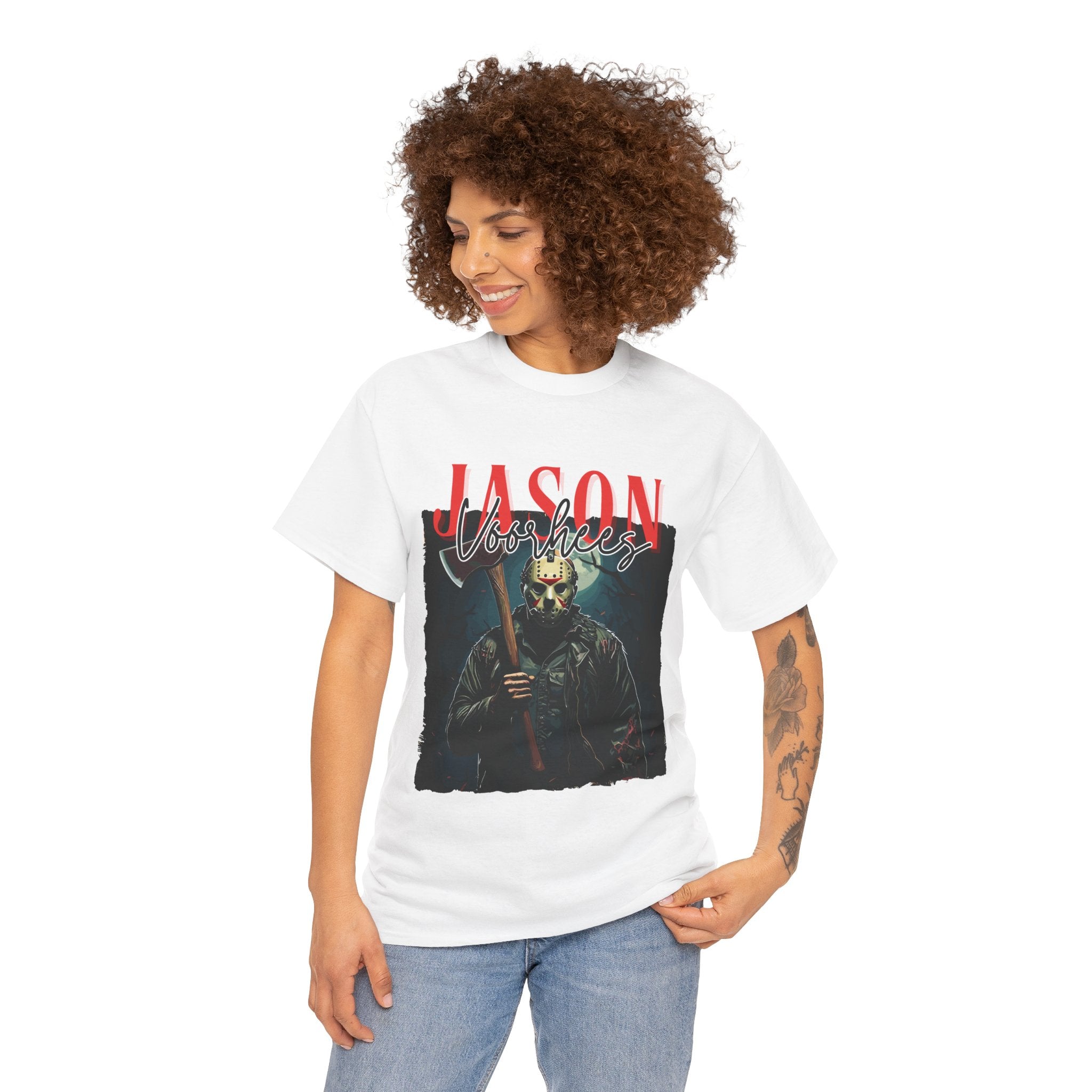 Jason Vorhees Horror Graphic Tee, Unisex Cotton Shirt, Halloween Costume, Horror Movie Gift, Spooky T-Shirt, Horror Fan Apparel