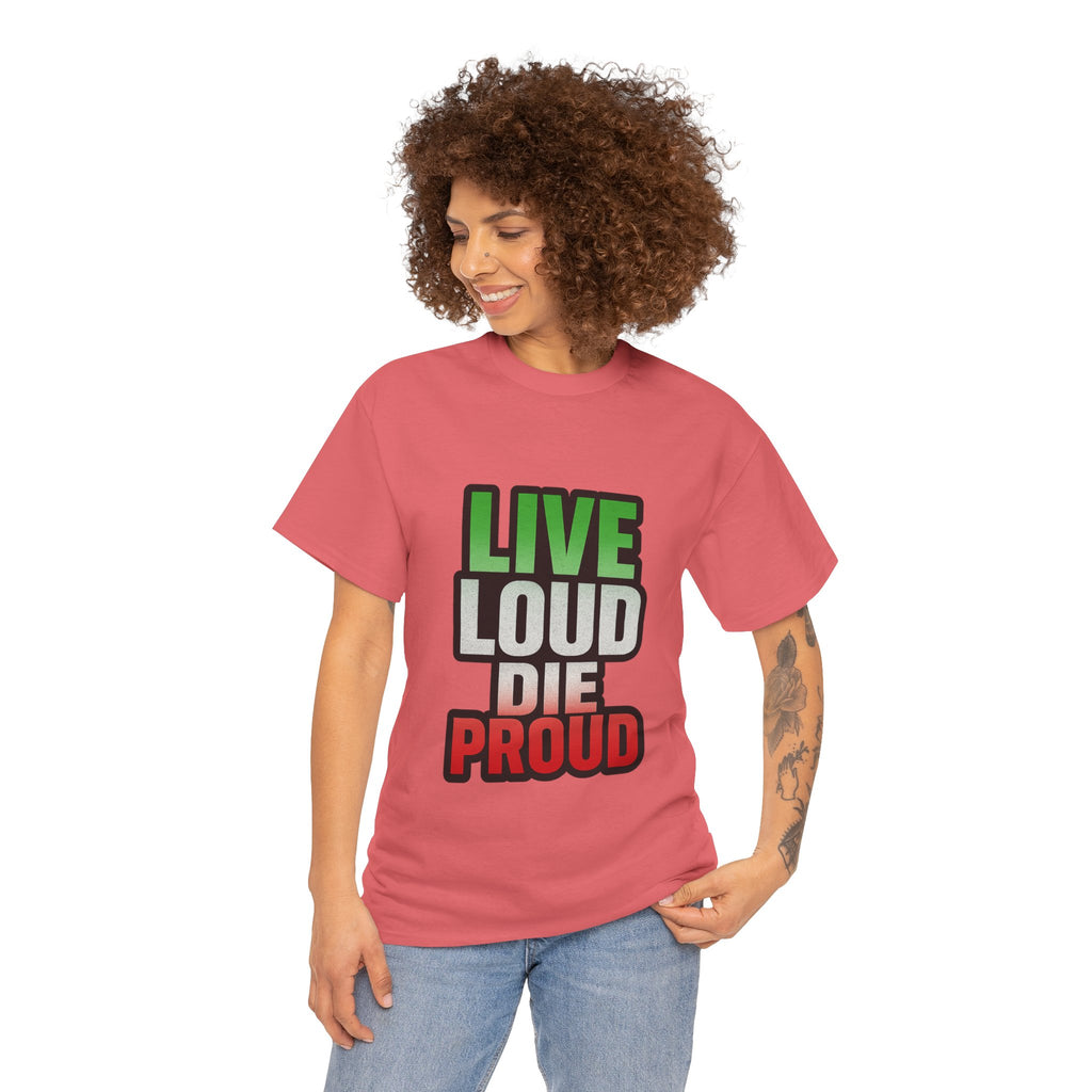 Live Loud Die Proud Italian Flag Tee
