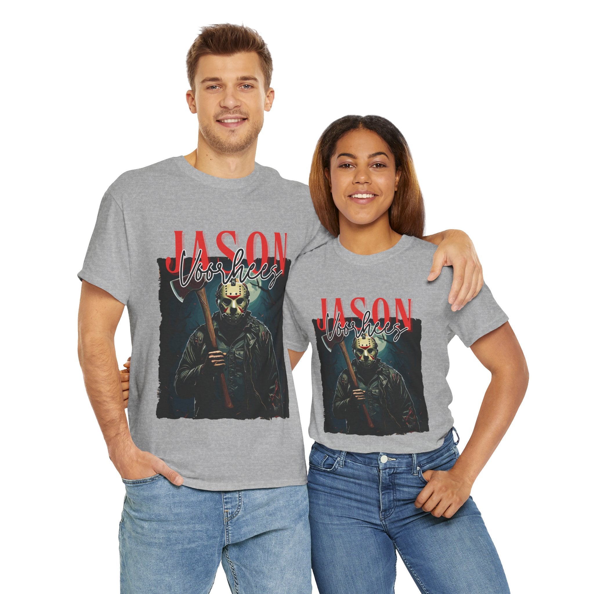 Jason Vorhees Horror Graphic Tee, Unisex Cotton Shirt, Halloween Costume, Horror Movie Gift, Spooky T-Shirt, Horror Fan Apparel