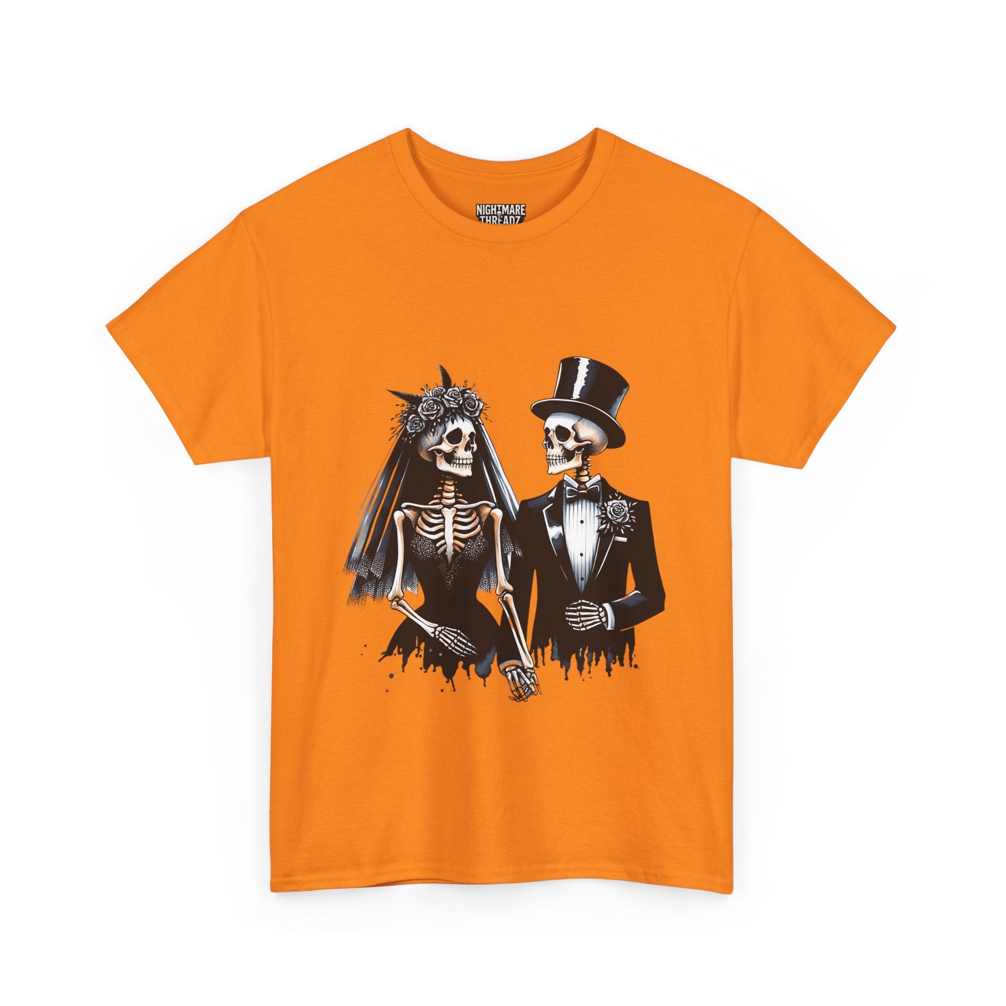 Skeleton Bride and Groom Wedding Tee - Horror Graphic Tee, Unisex Cotton Shirt, Halloween Costume, Horror Movie Gift, Spooky T-Shirt, Horror Fan Apparel