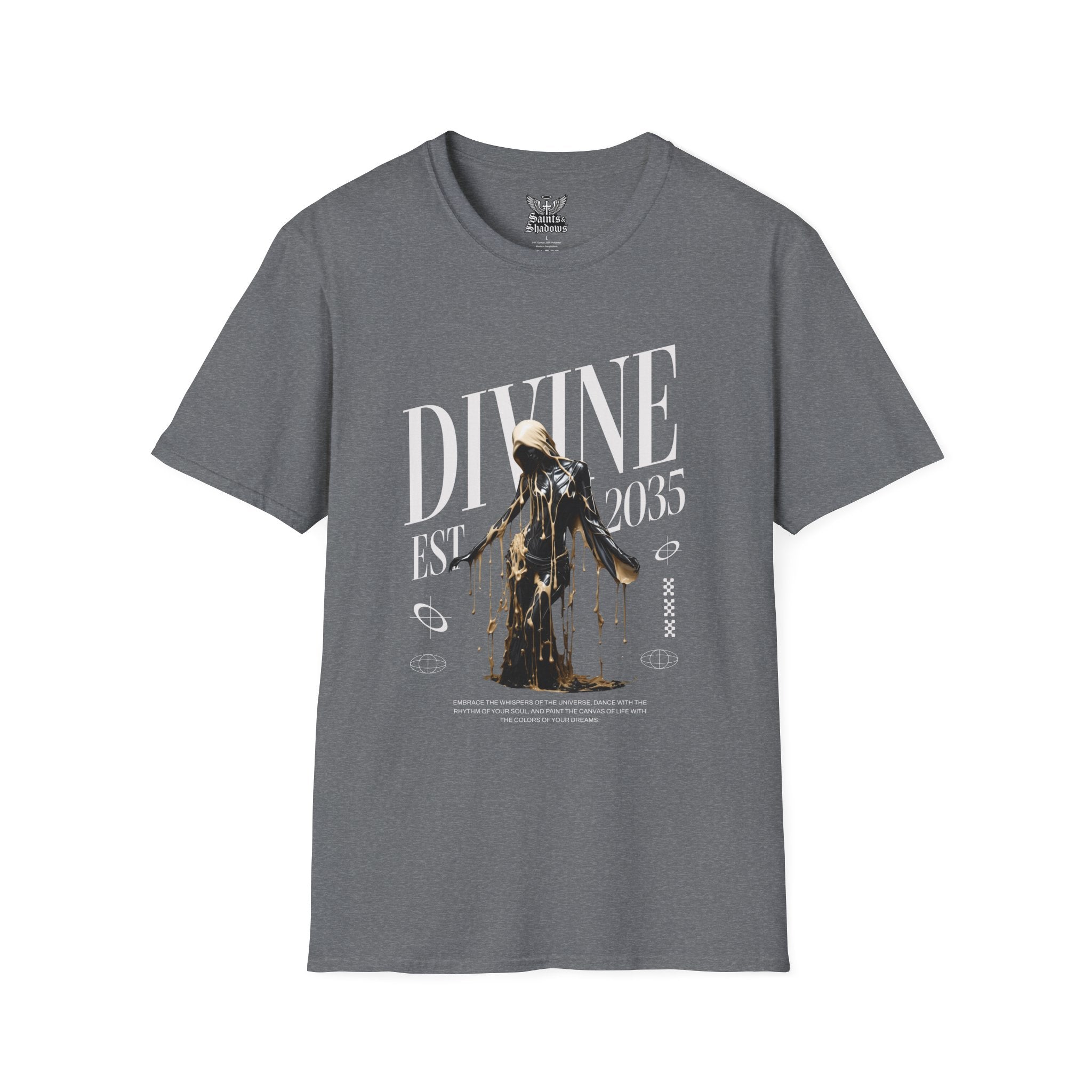 Saints and Shadows - Divine, Angelic Artwork Unisex Softstyle T-Shirt, Casual Wear