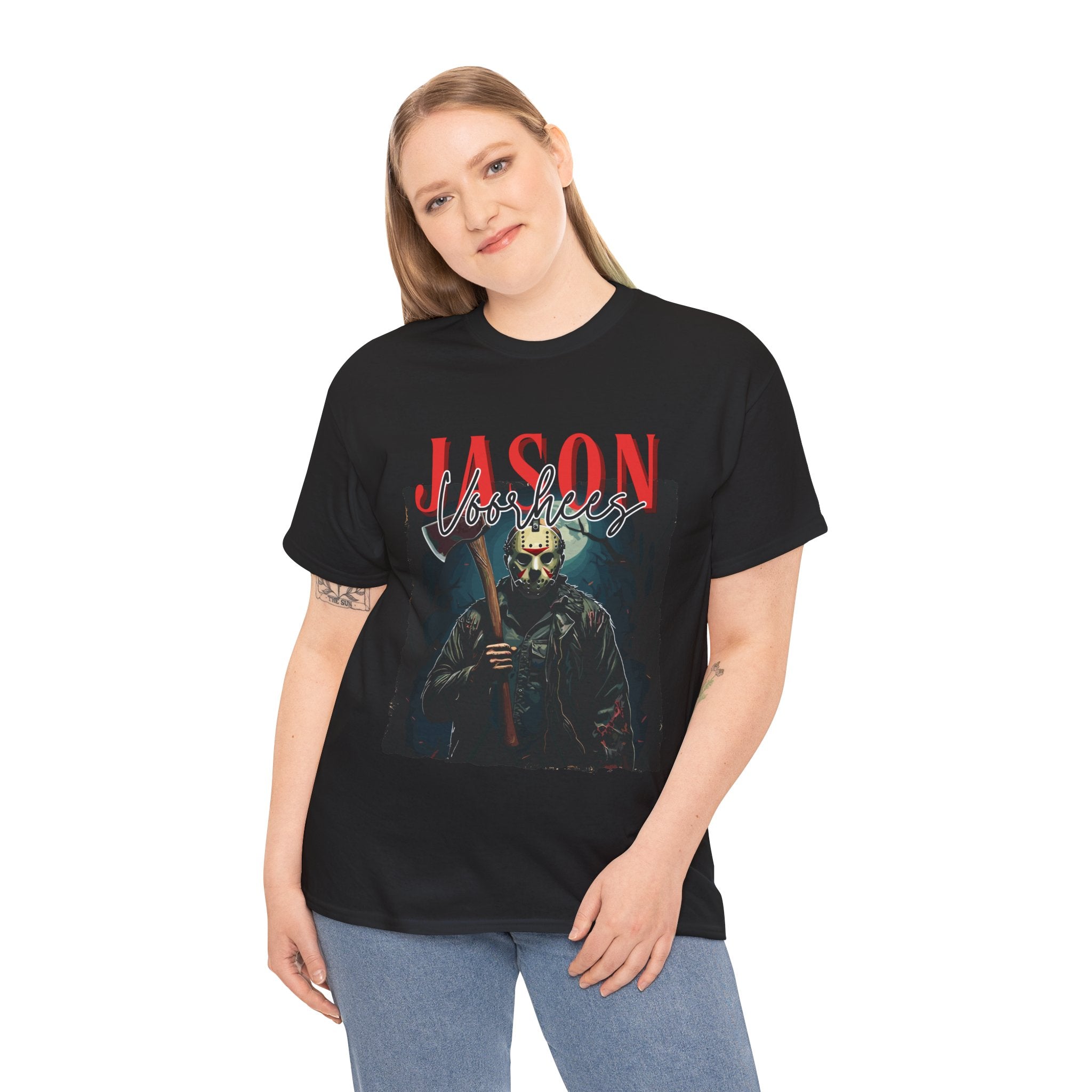 Jason Vorhees Horror Graphic Tee, Unisex Cotton Shirt, Halloween Costume, Horror Movie Gift, Spooky T-Shirt, Horror Fan Apparel