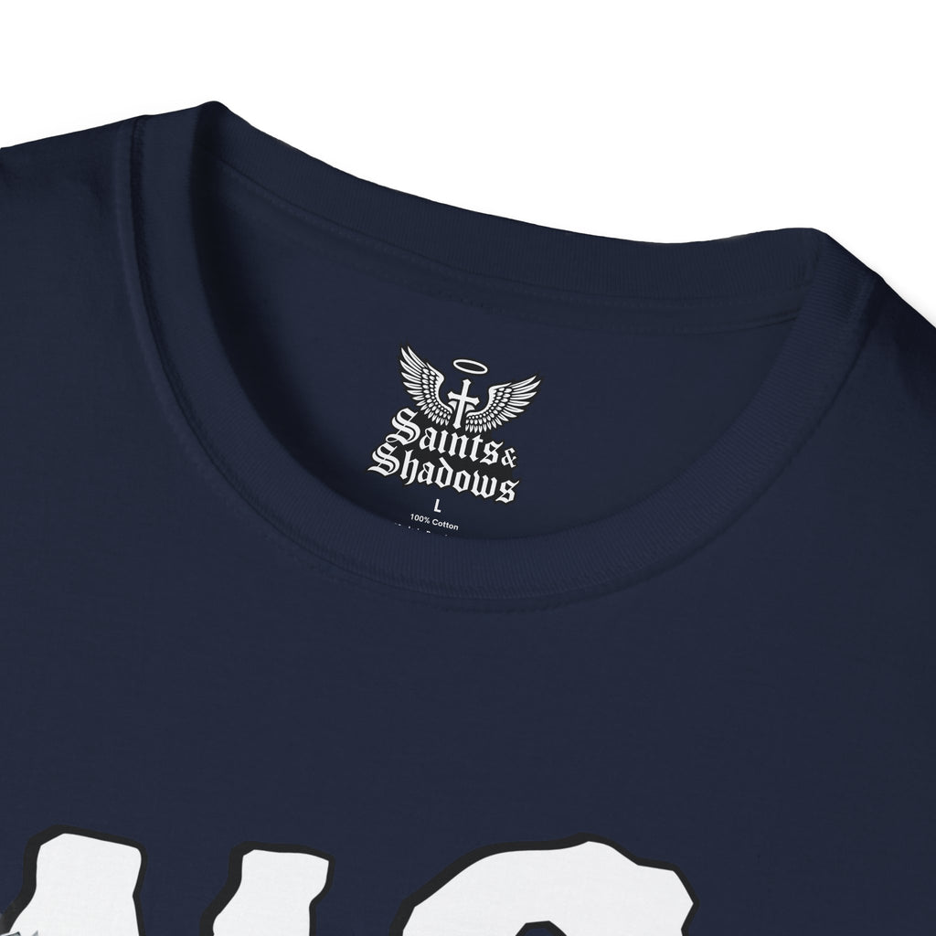 Saints and Shadows - No Exodus, Angelic Artwork Unisex Softstyle T-Shirt, Casual Wear