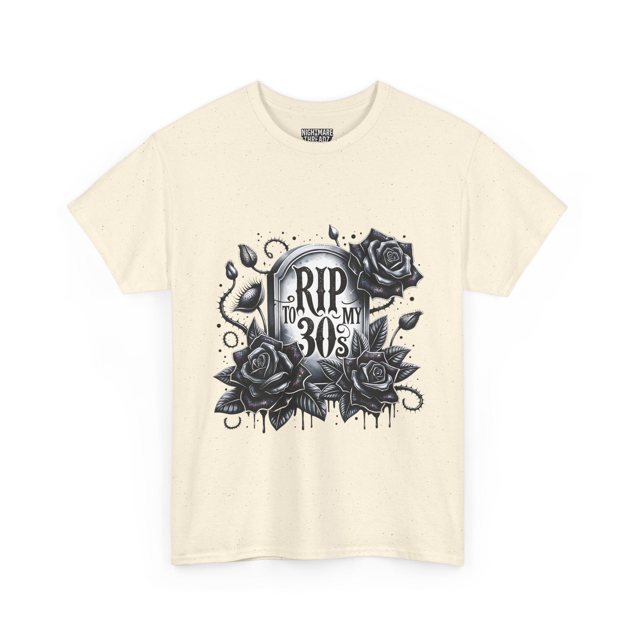 RIP to My 30s, Heavy, Unisex Graphic Shirt, Birthday Gift, Casual Wear, Vintage Style, Floral Design T-shirt