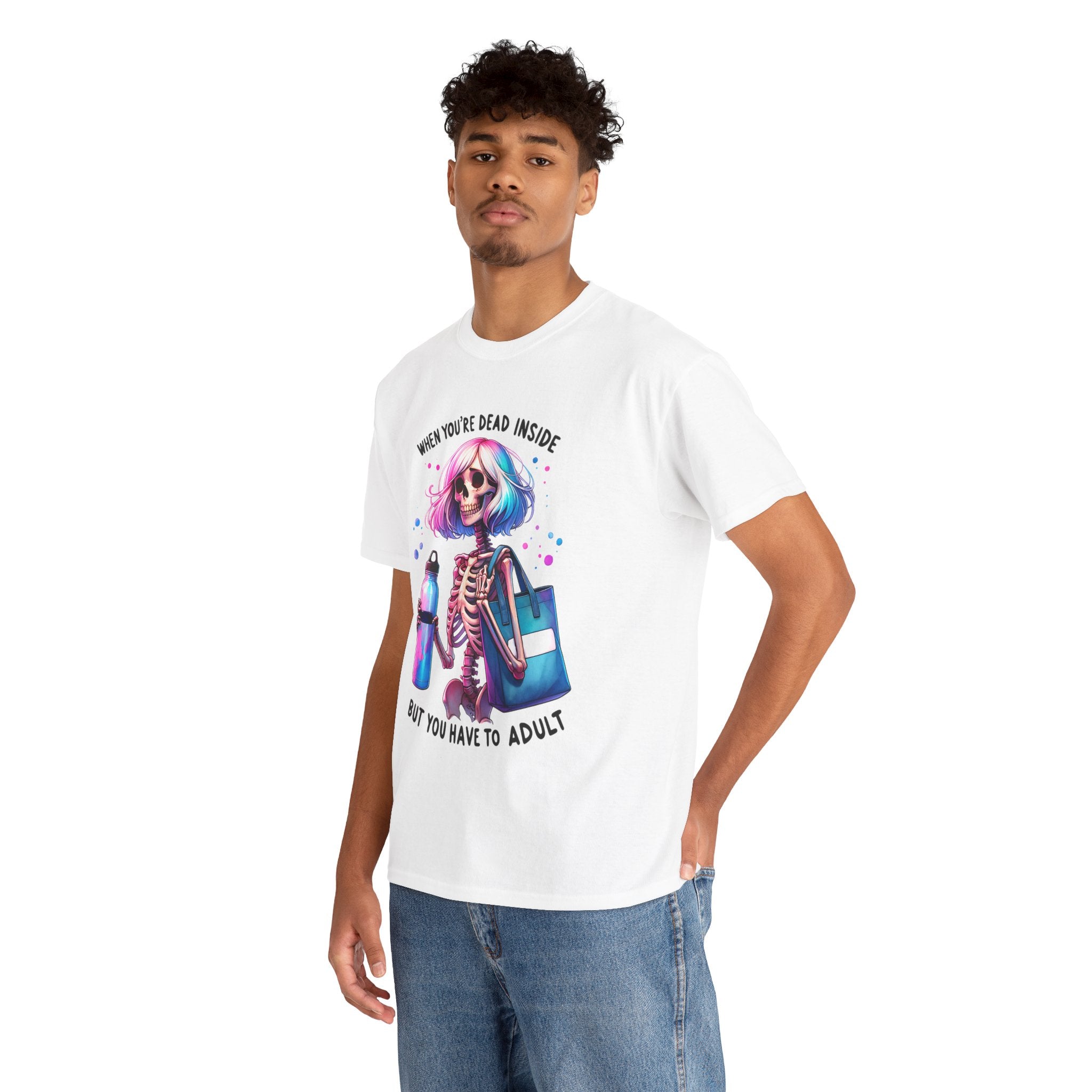 When you're dead onside, Whimsical Skeleton Tee, Funny Graphic Shirt, Perfect for Halloween, Unique Gift Idea, Casual Wear, Everyday Humor