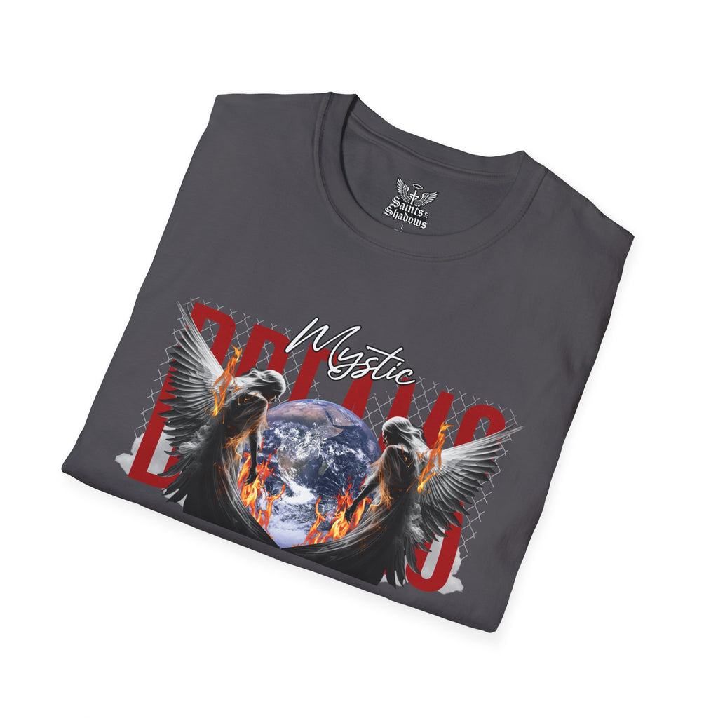 Saints and Shadows - Mystic Wings, Angelic Artwork Unisex Softstyle T-Shirt, Casual Wear