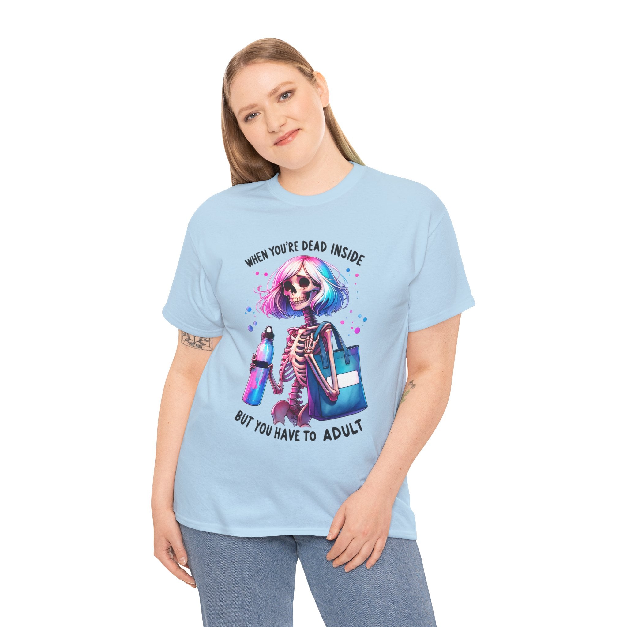 When you're dead onside, Whimsical Skeleton Tee, Funny Graphic Shirt, Perfect for Halloween, Unique Gift Idea, Casual Wear, Everyday Humor
