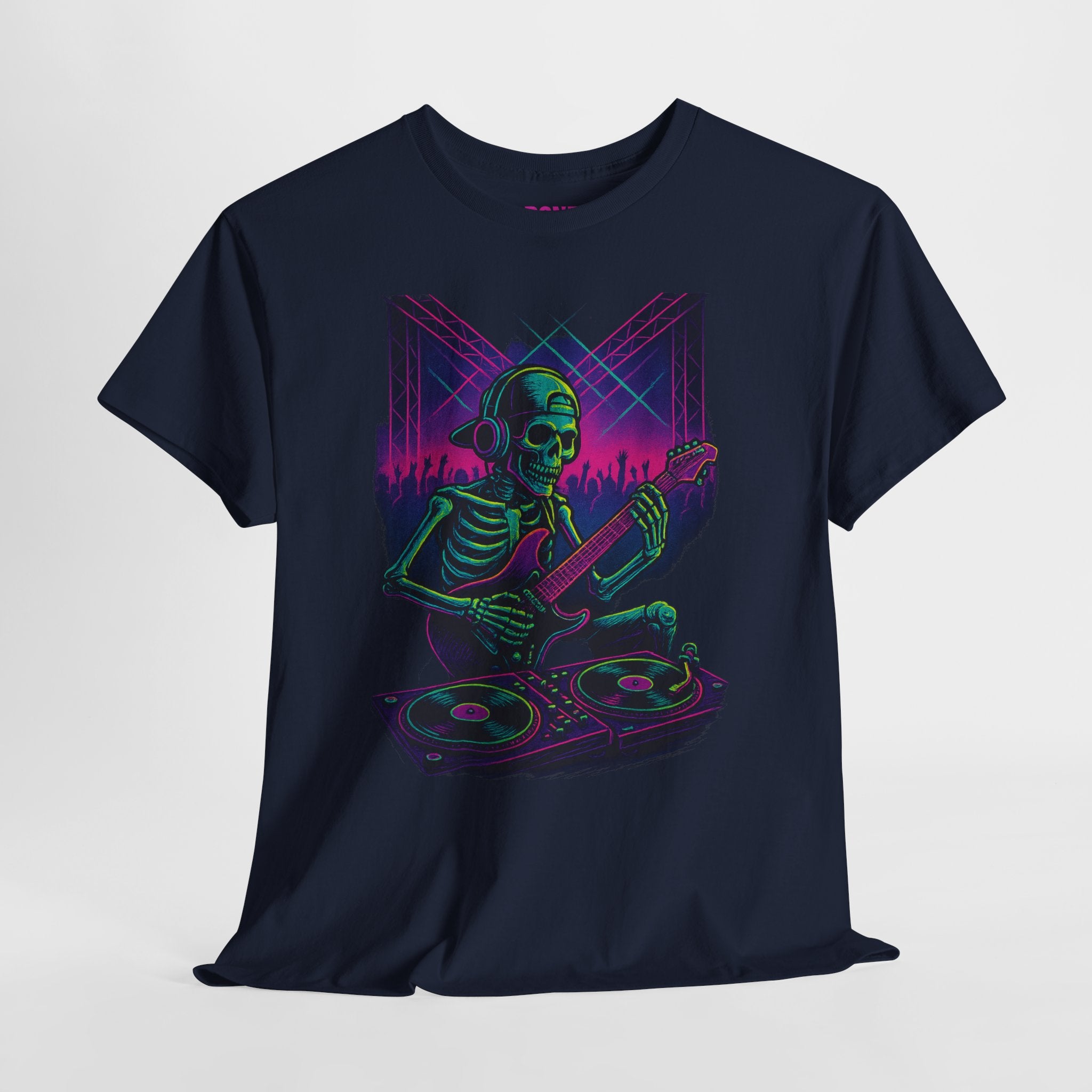 Bone Jams Rockin’ Skeleton, Tee | Loud Enough to Wake the Dead | Unisex Cotton Shirt for Music Lovers, Concerts, Halloween, Gifts