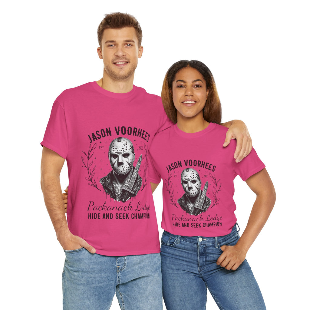 Jason Voorhees 'Hide and Seek Champion'  - Horror Graphic Tee, Unisex Cotton Shirt, Halloween Costume, Horror Movie Gift, Spooky T-Shirt, Horror Fan Apparel