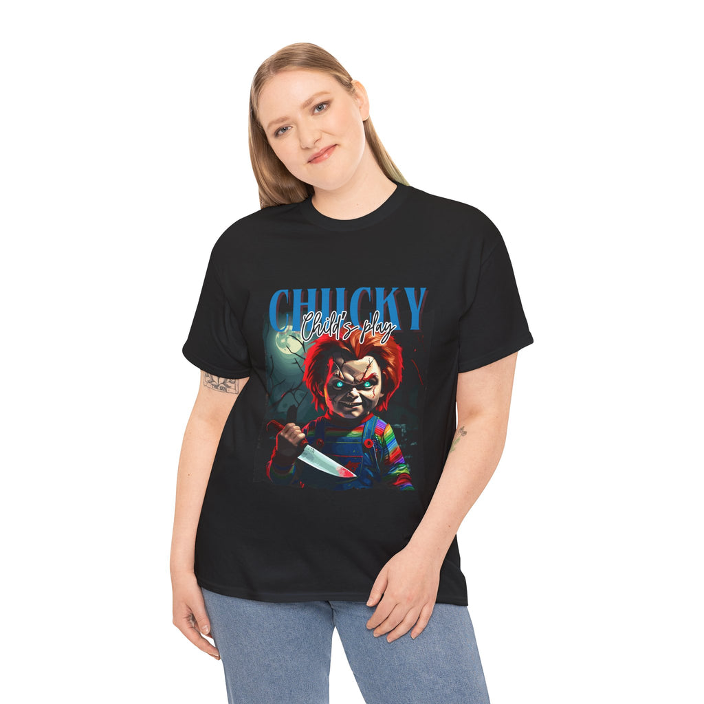 Chucky Horror Graphic Tee, Unisex Cotton Shirt, Halloween Costume, Horror Movie Gift, Spooky T-Shirt, Horror Fan Apparel