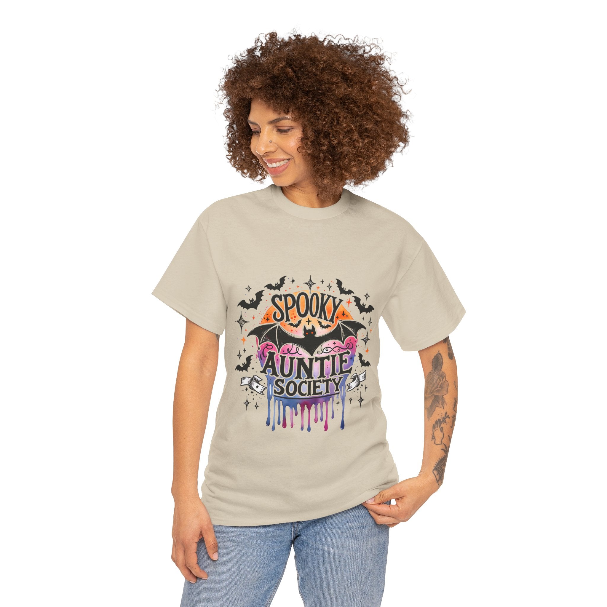 Spooky Auntie Society Tee, Ghost Lovers T-Shirt, Halloween Costume Shirt, Unisex Graphic Tee, Fun Family Gathering Apparel