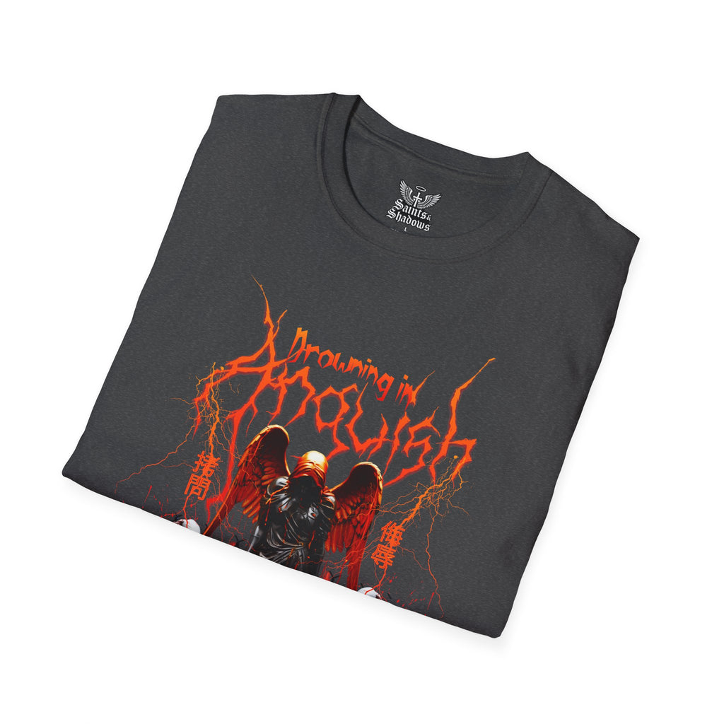 Saints and Shadows -Drowning In Anguish, Angelic Artwork Unisex Softstyle T-Shirt, Casual Wear