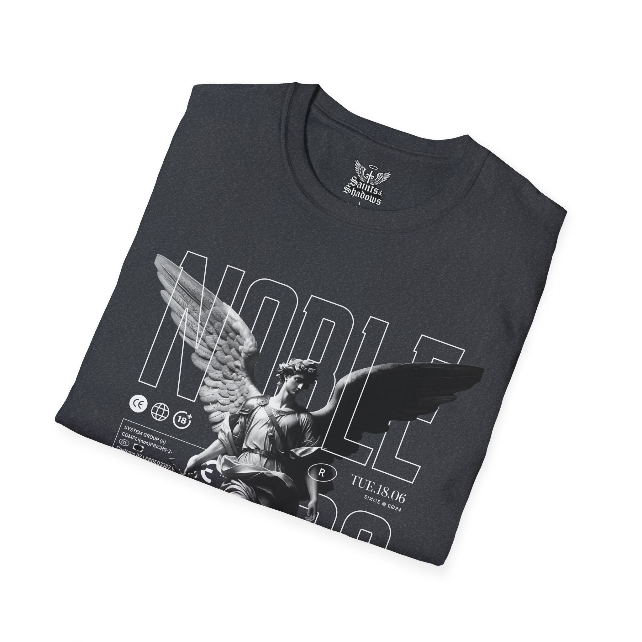 Saints and Shadows - Noble, Angelic Artwork Unisex Softstyle T-Shirt, Casual Wear