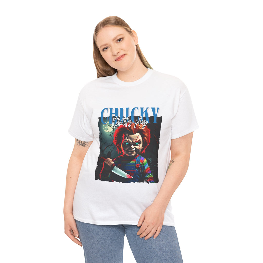 Chucky Horror Graphic Tee, Unisex Cotton Shirt, Halloween Costume, Horror Movie Gift, Spooky T-Shirt, Horror Fan Apparel