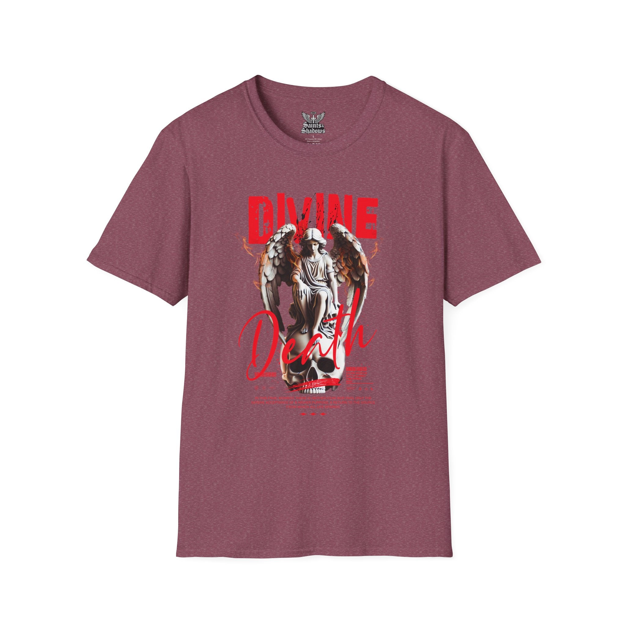 Saints and Shadows - Divine Death, Angelic Artwork Unisex Softstyle T-Shirt, Casual Wear