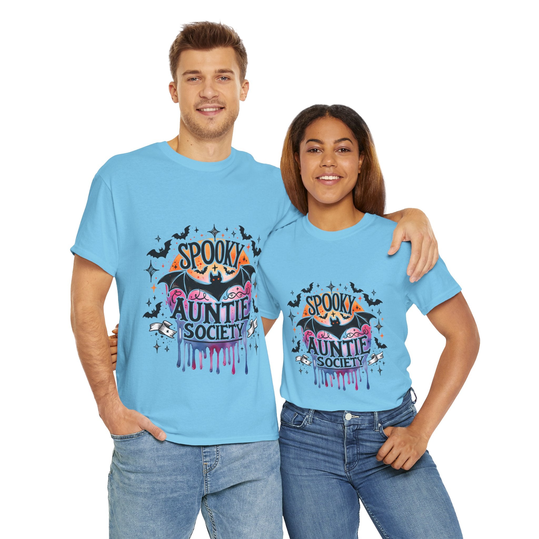Spooky Auntie Society Tee, Ghost Lovers T-Shirt, Halloween Costume Shirt, Unisex Graphic Tee, Fun Family Gathering Apparel