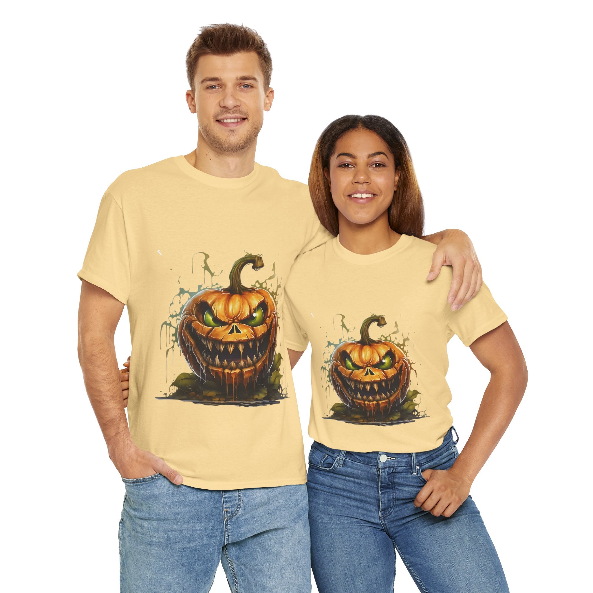 Spooky Pumpkin, Horror Graphic Tee, Unisex Cotton Shirt, Halloween Costume, Horror Movie Gift, Spooky T-Shirt, Horror Fan Apparel