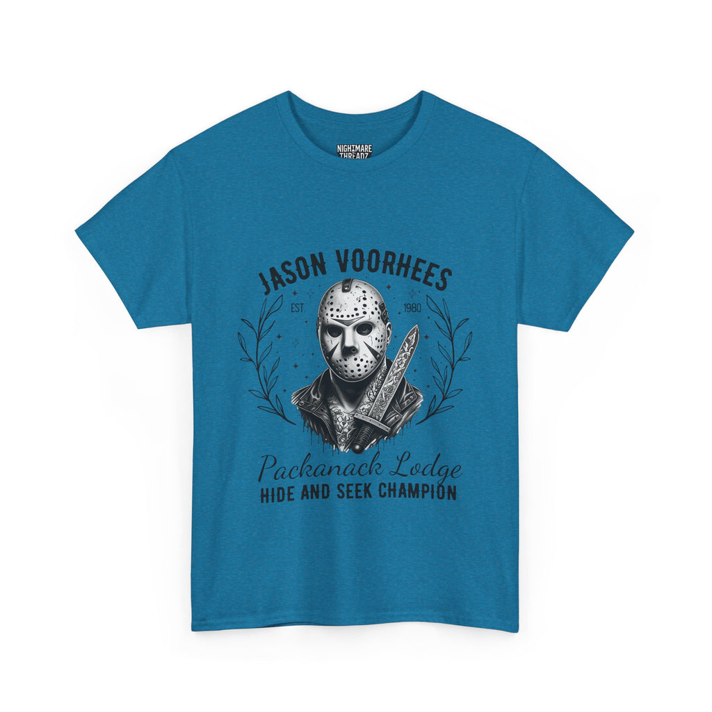 Jason Voorhees 'Hide and Seek Champion'  - Horror Graphic Tee, Unisex Cotton Shirt, Halloween Costume, Horror Movie Gift, Spooky T-Shirt, Horror Fan Apparel