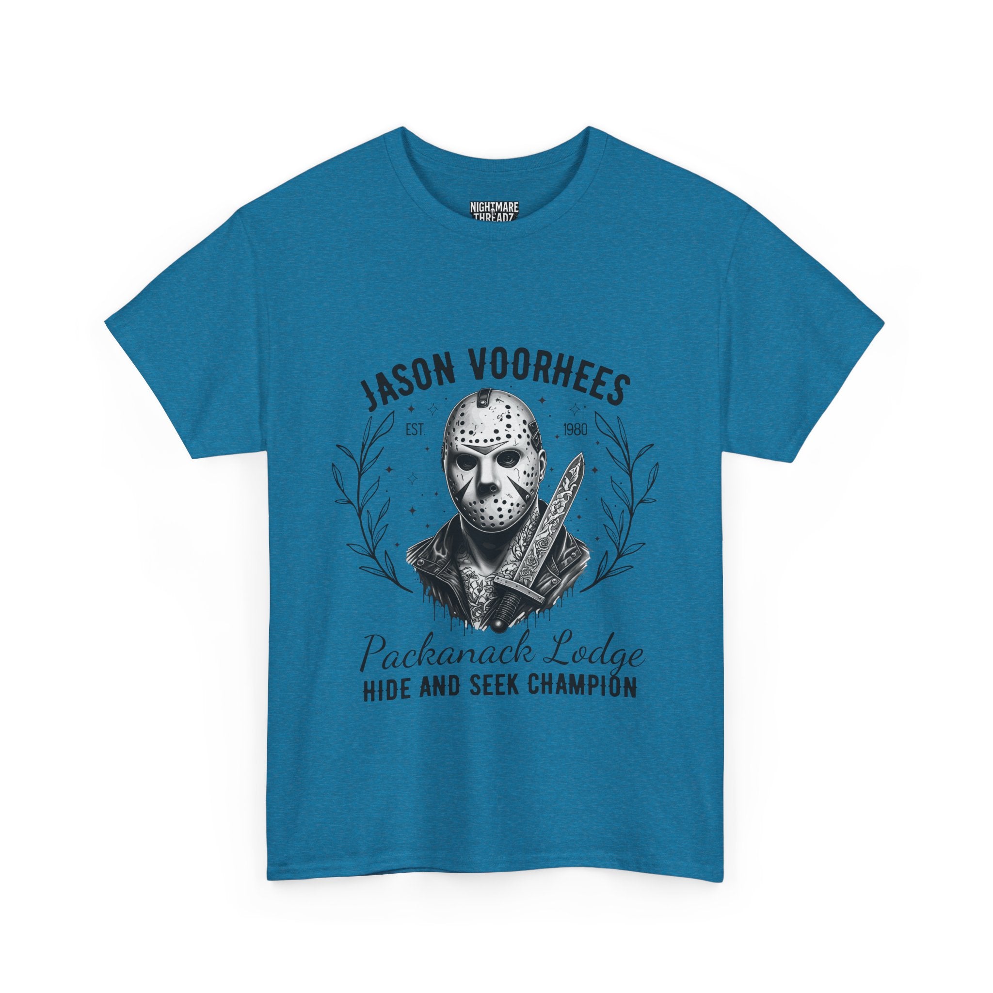 Jason Voorhees 'Hide and Seek Champion'  - Horror Graphic Tee, Unisex Cotton Shirt, Halloween Costume, Horror Movie Gift, Spooky T-Shirt, Horror Fan Apparel