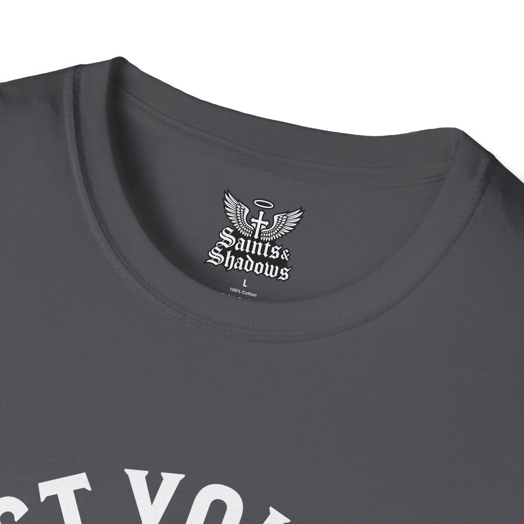 Saints and Shadows - Protect Your Peace, Angelic Artwork Unisex Softstyle T-Shirt, Casual Wear