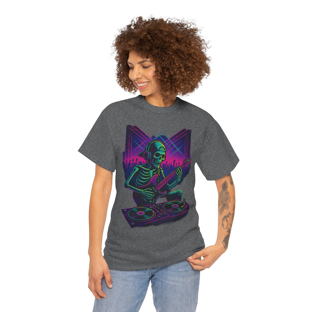 Bone Jams Rockin’ Skeleton, Tee | Loud Enough to Wake the Dead | Unisex Cotton Shirt for Music Lovers, Concerts, Halloween, Gifts
