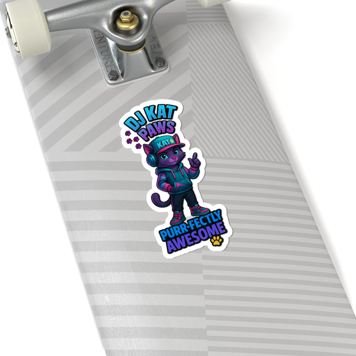 DJ KAT PAWS - Purr-fectly Awesome | Laptop Stickers, Pet Lover Gift, Indie Art, Fun & Quirky Stickers