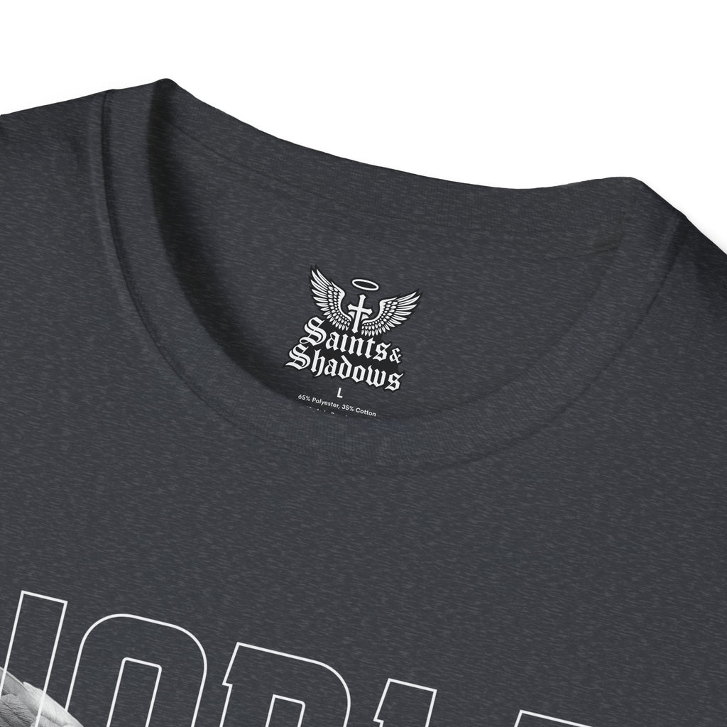 Saints and Shadows - Noble, Angelic Artwork Unisex Softstyle T-Shirt, Casual Wear