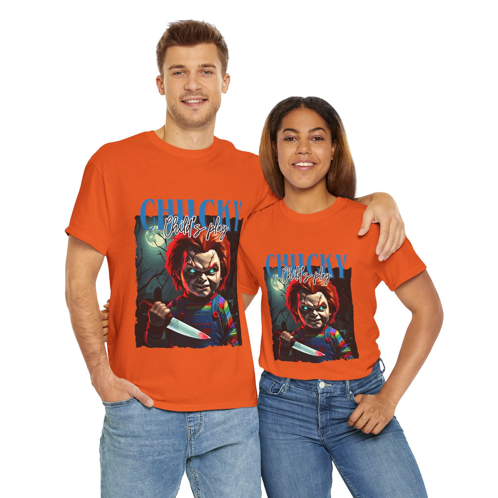 Chucky Horror Graphic Tee, Unisex Cotton Shirt, Halloween Costume, Horror Movie Gift, Spooky T-Shirt, Horror Fan Apparel