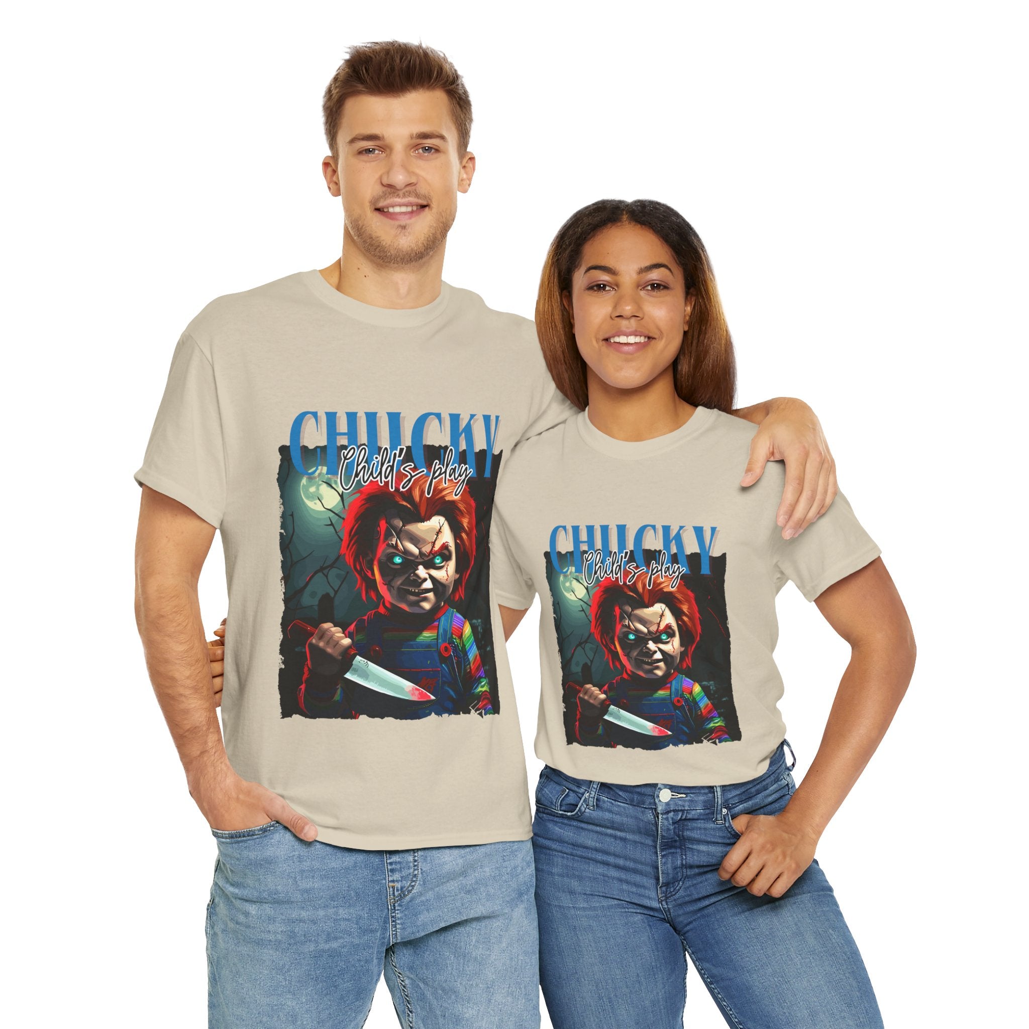 Chucky Horror Graphic Tee, Unisex Cotton Shirt, Halloween Costume, Horror Movie Gift, Spooky T-Shirt, Horror Fan Apparel