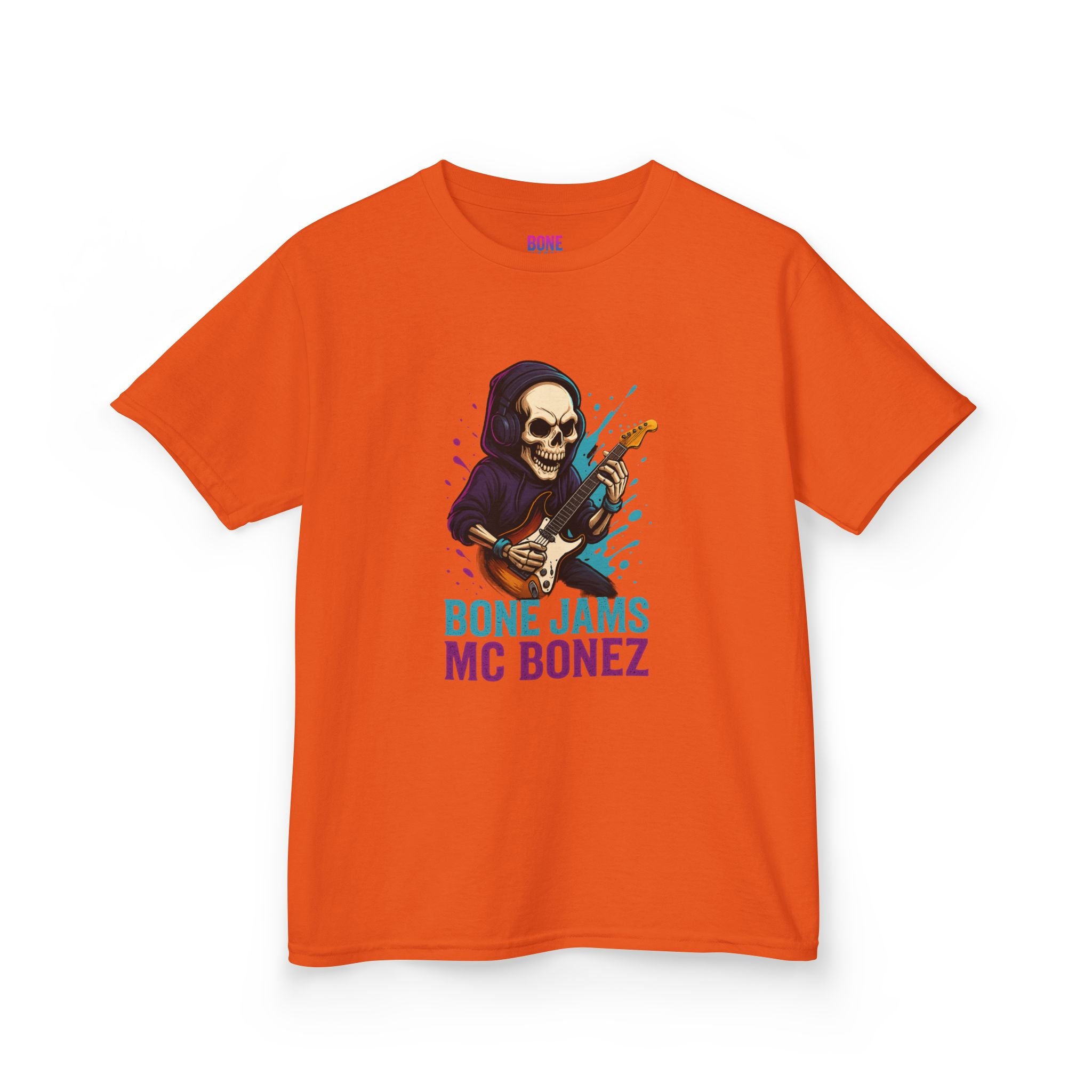 Bone Jams MC Bonez, Kids Tee | Guitar Edition | Cool Graphic Tee, Music Fan Shirt, Unique Gift for Young Musicians
