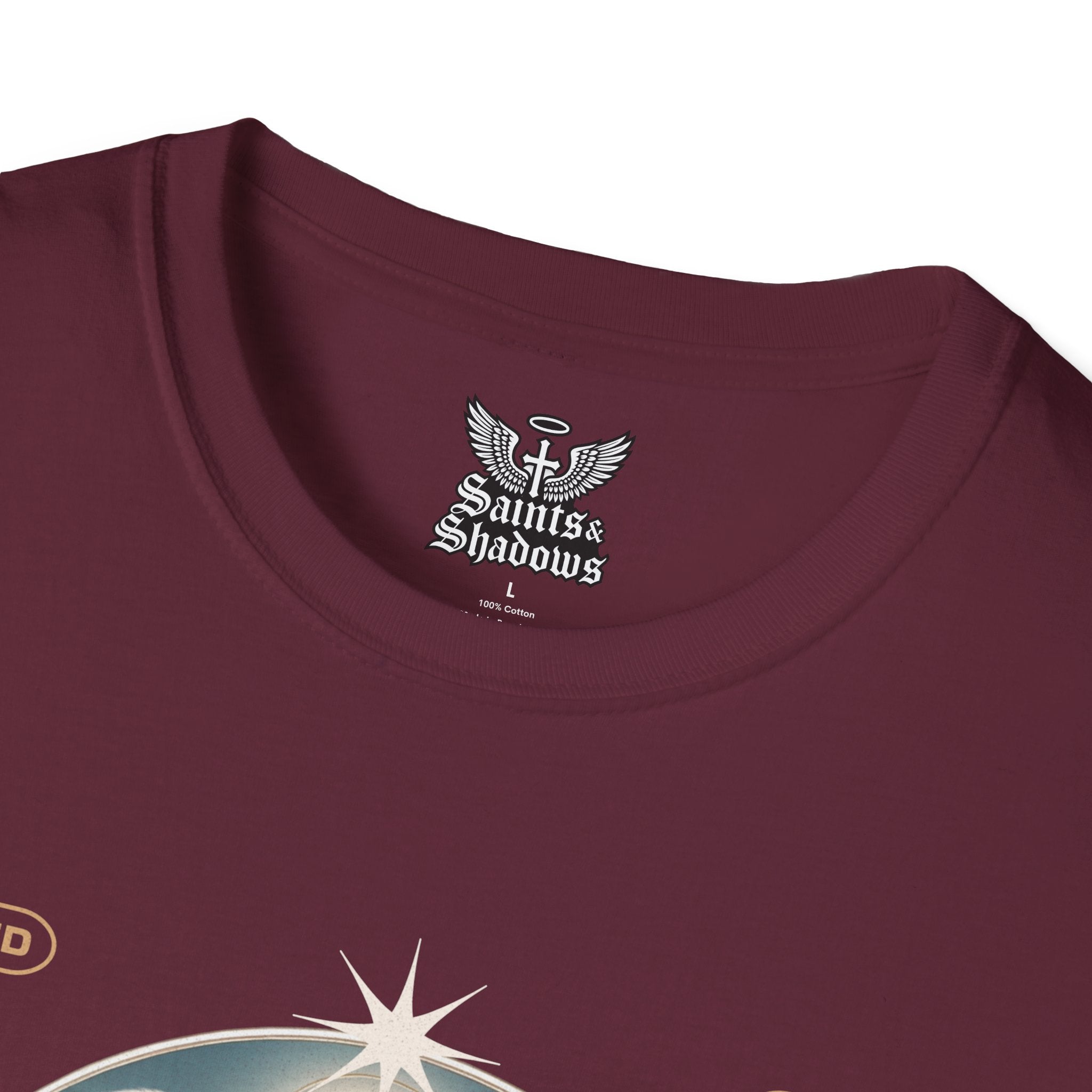 Saints and Shadows - Reflection, Angelic Artwork Unisex Softstyle T-Shirt, Casual Wear