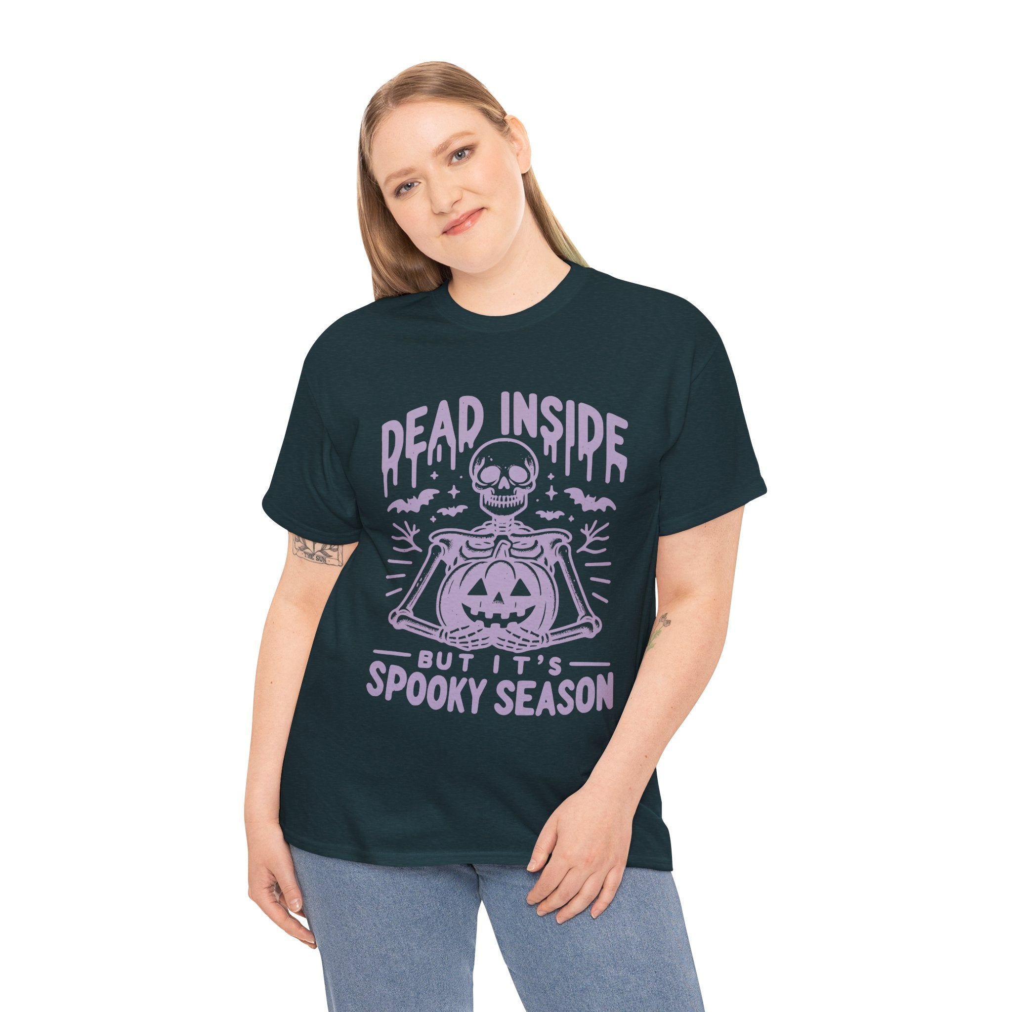 Spooky Season Dead Inside Unisex Tee, Halloween Shirt, Graphic Tee, Fall Apparel, Ghostly Vibes, Comfy Everyday Wear