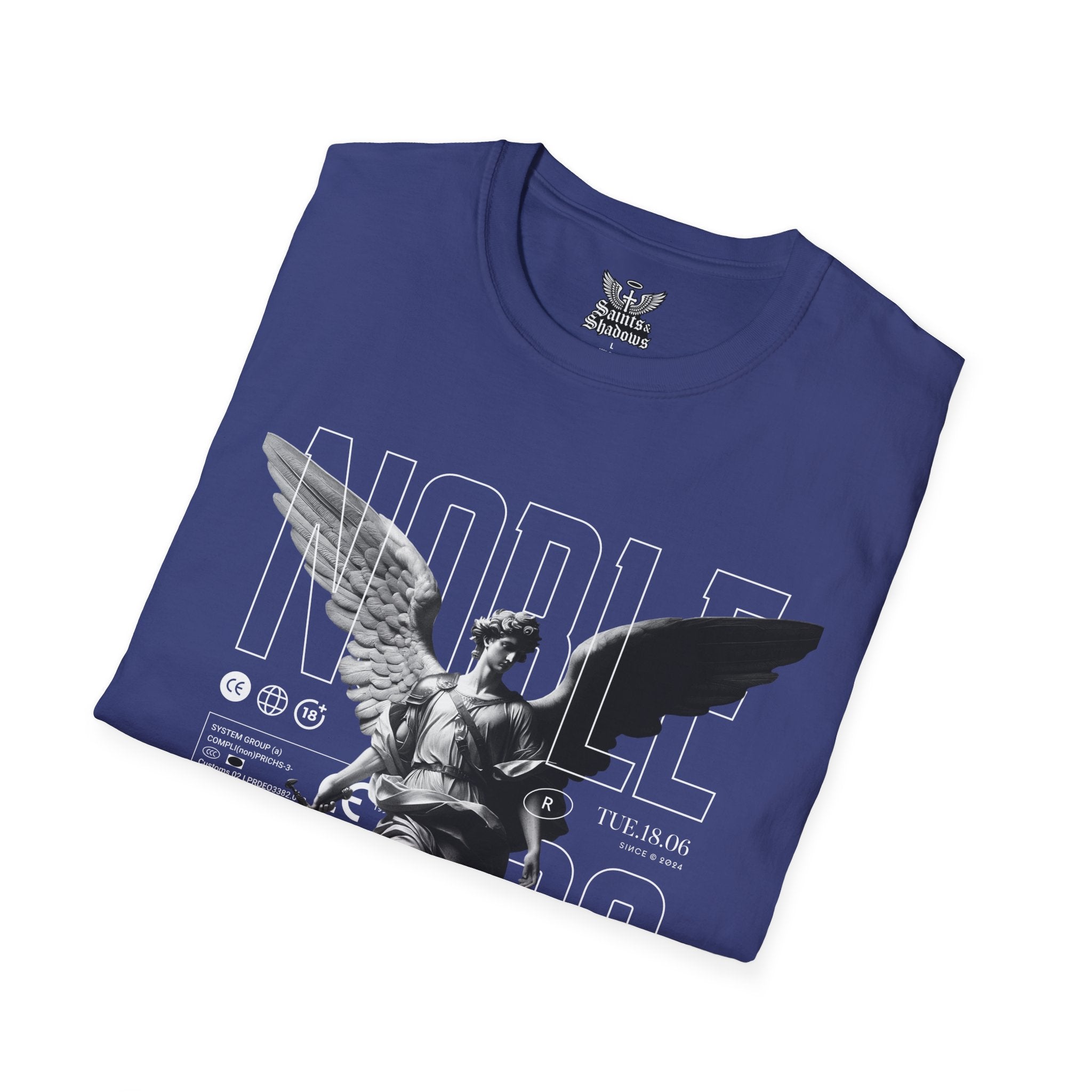 Saints and Shadows - Noble, Angelic Artwork Unisex Softstyle T-Shirt, Casual Wear