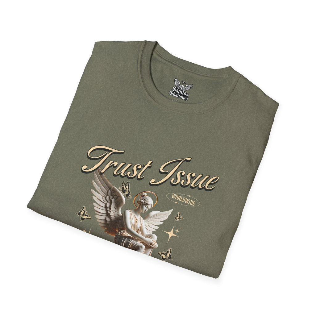 Saints and Shadows - Trust Issue, Angelic Artwork Unisex Softstyle T-Shirt, Casual Wear