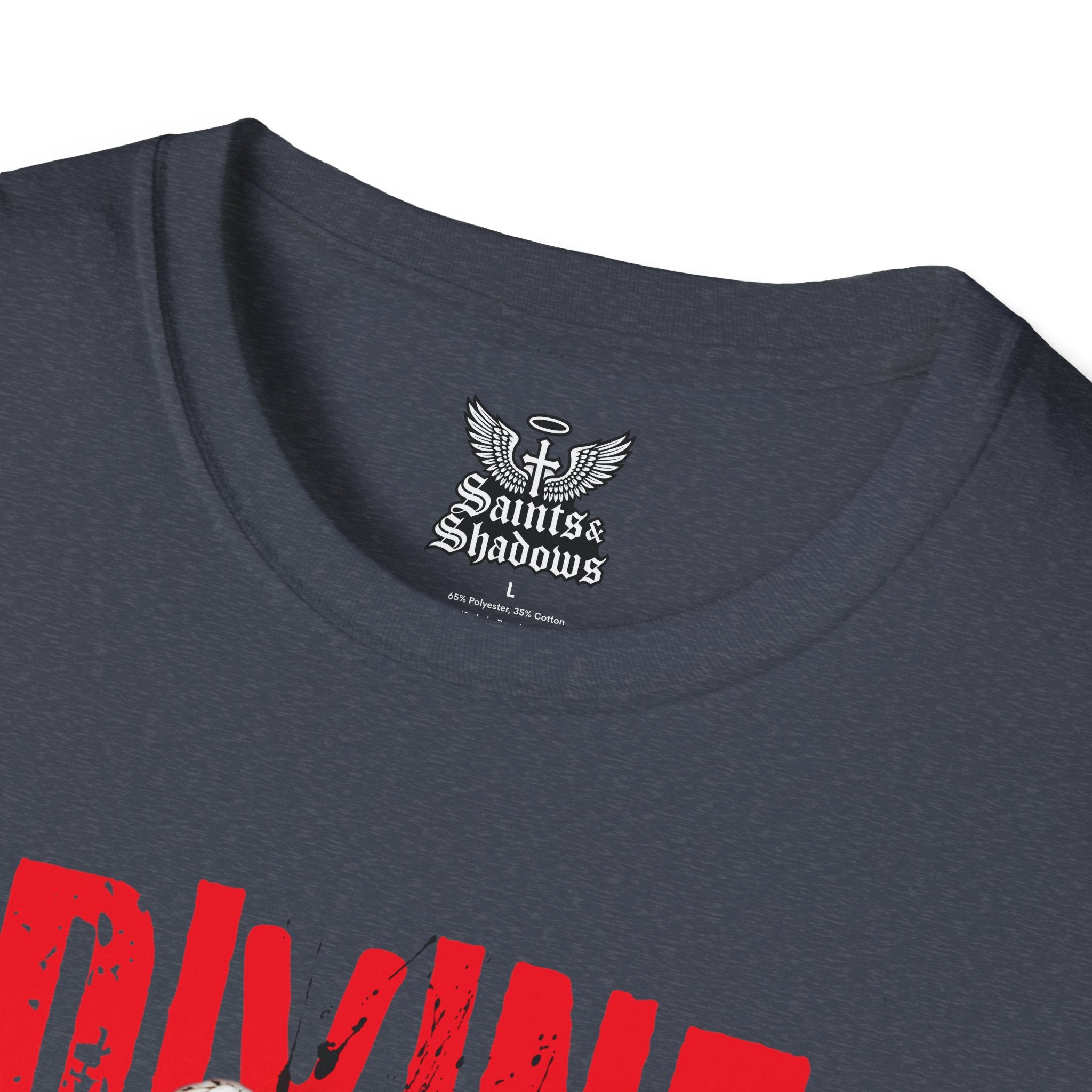 Saints and Shadows - Divine Death, Angelic Artwork Unisex Softstyle T-Shirt, Casual Wear