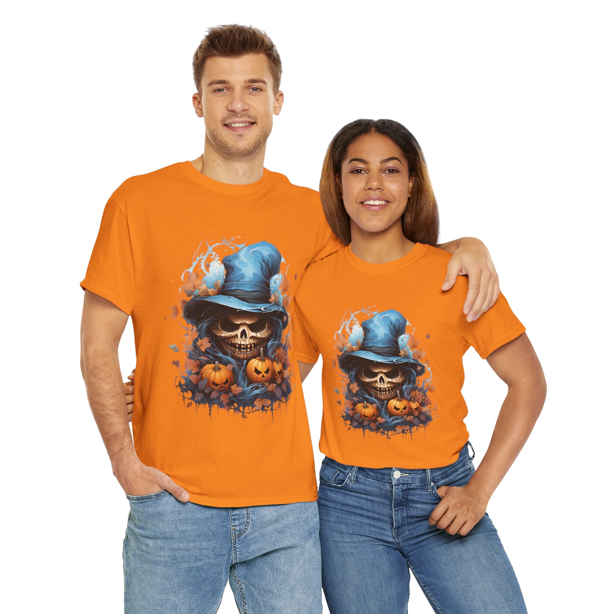 Skull Witch Unhappy Halloween Tee - Halloween Shirt, Spooky Tee, Pumpkin Shirt, Fall Apparel, Costume Top