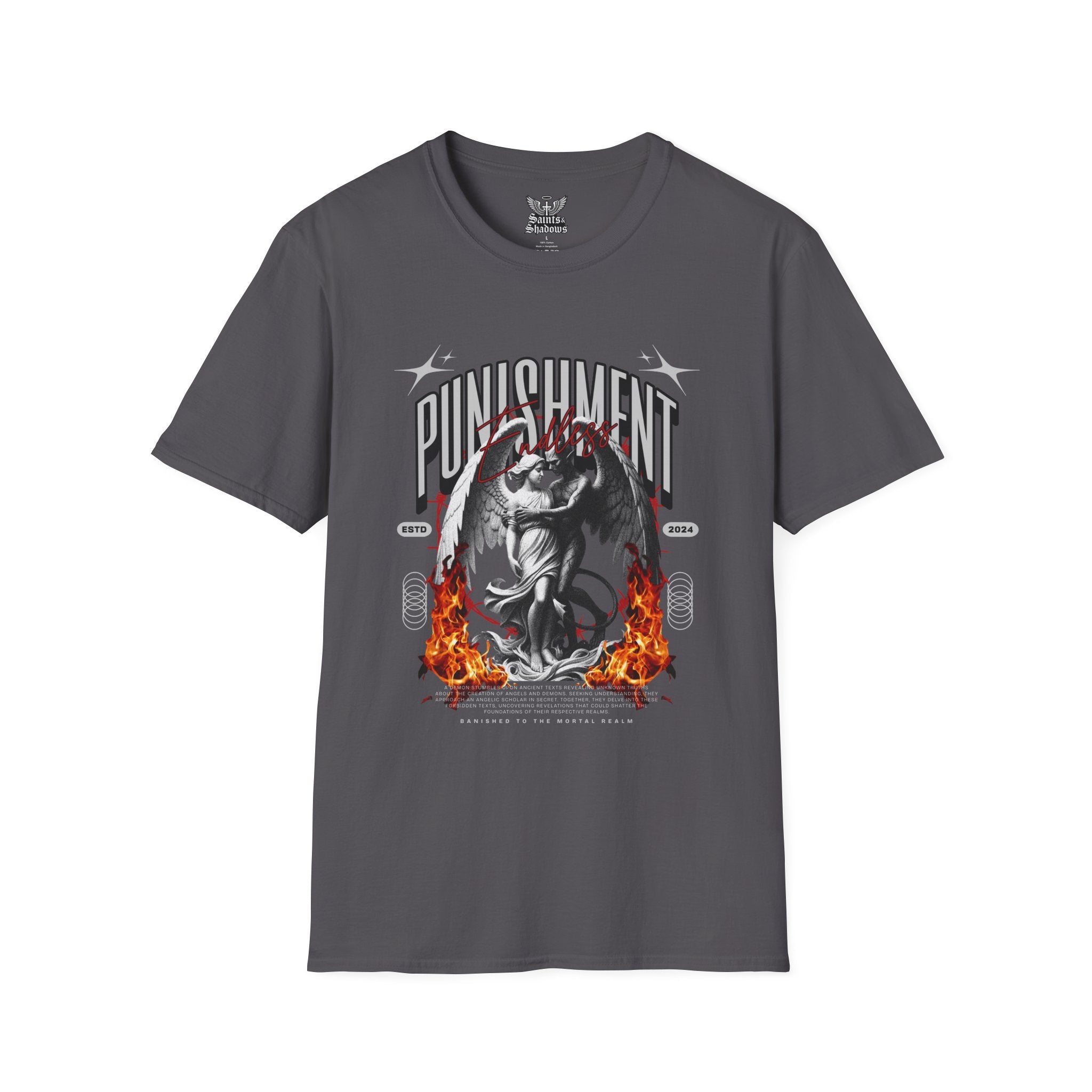 Saints and Shadows - Punishment, Angelic Artwork Unisex Softstyle T-Shirt, Casual Wear