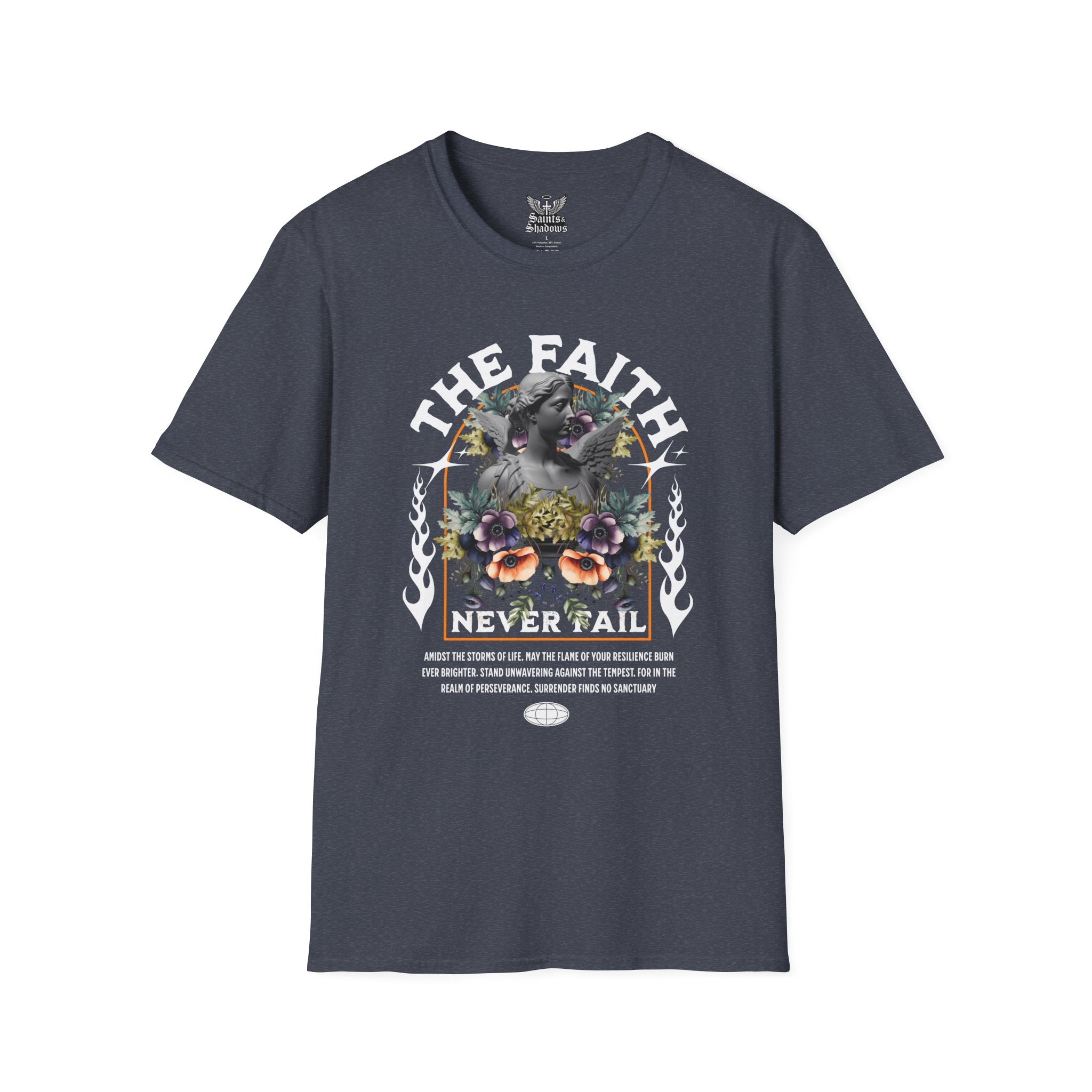Saints and Shadows - The Faith Never Fail, Angelic Artwork Unisex Softstyle T-Shirt, Casual Wear
