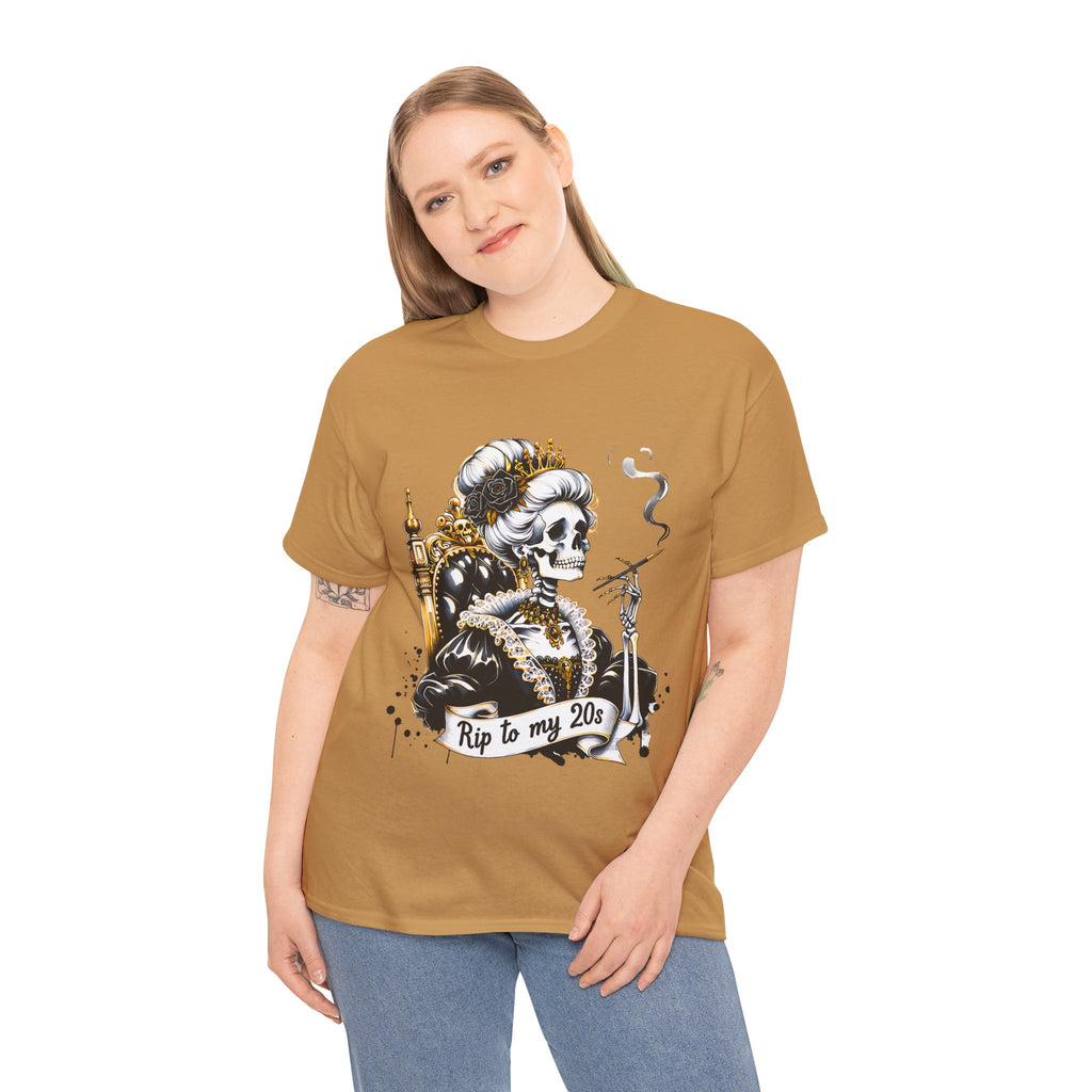 Rip to my 20s Tee, Heavy, Unisex Graphic Shirt, Birthday Gift, Casual Wear, Vintage Style, Floral Design T-shirt