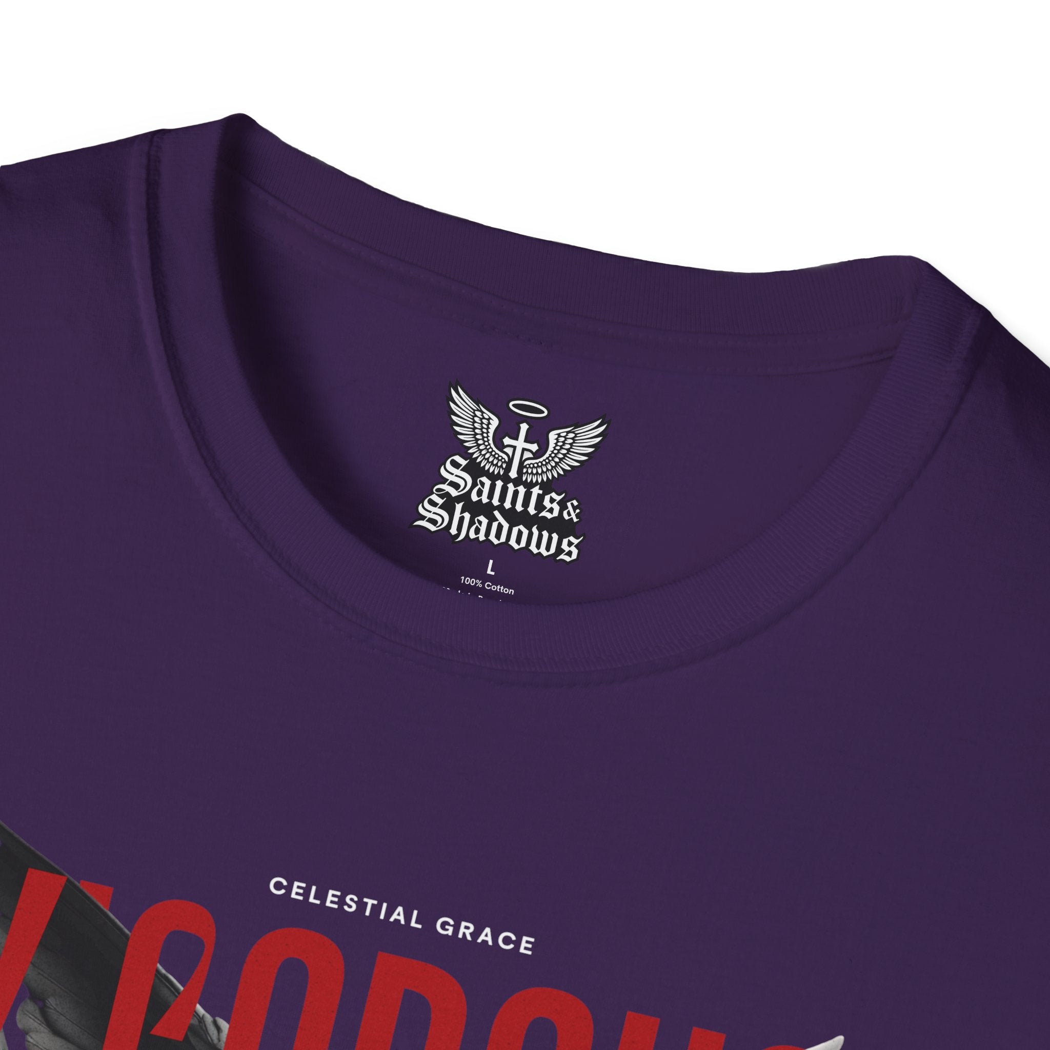 Saints and Shadows - Vigorous, Angelic Artwork Unisex Softstyle T-Shirt, Casual Wear