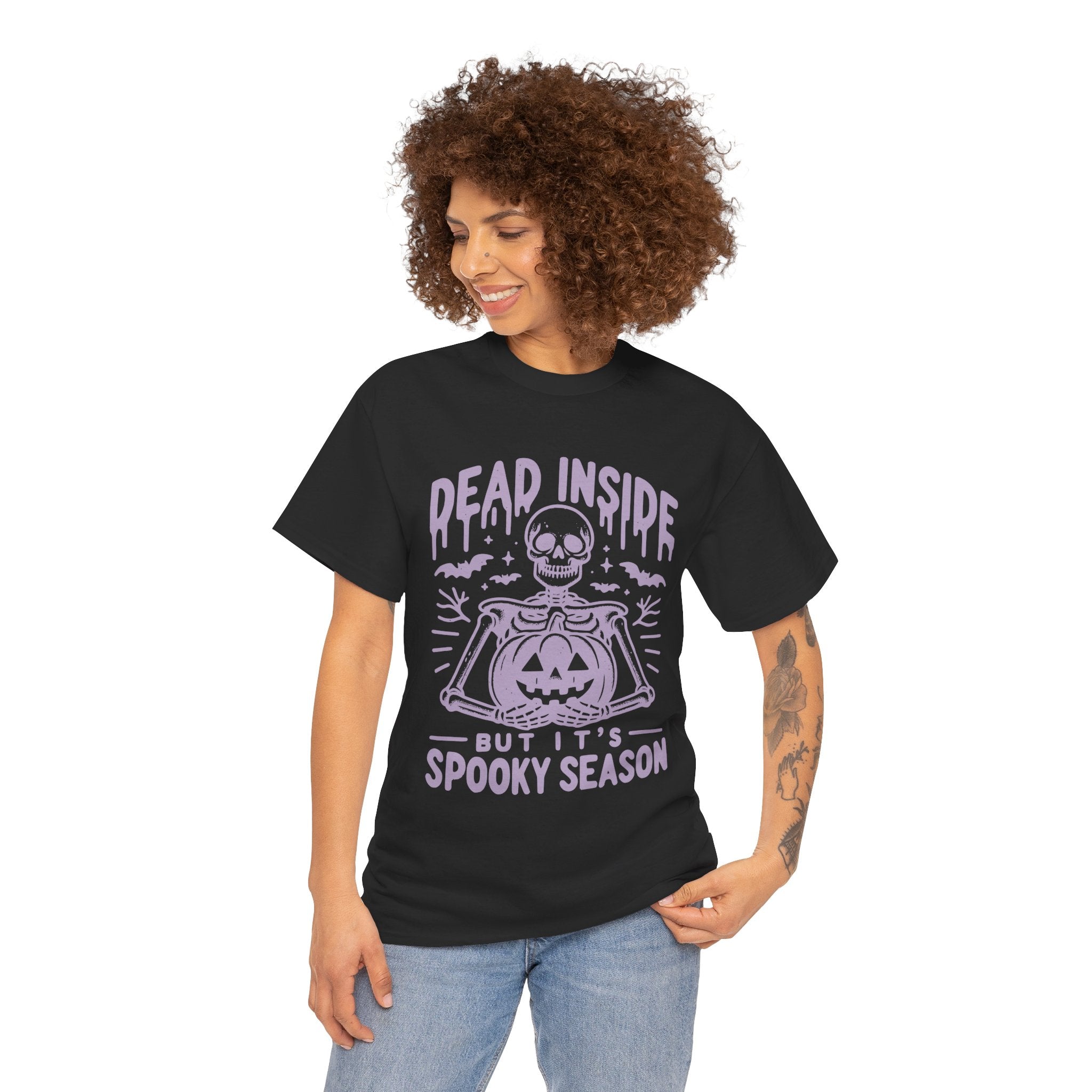 Spooky Season Dead Inside Unisex Tee, Halloween Shirt, Graphic Tee, Fall Apparel, Ghostly Vibes, Comfy Everyday Wear