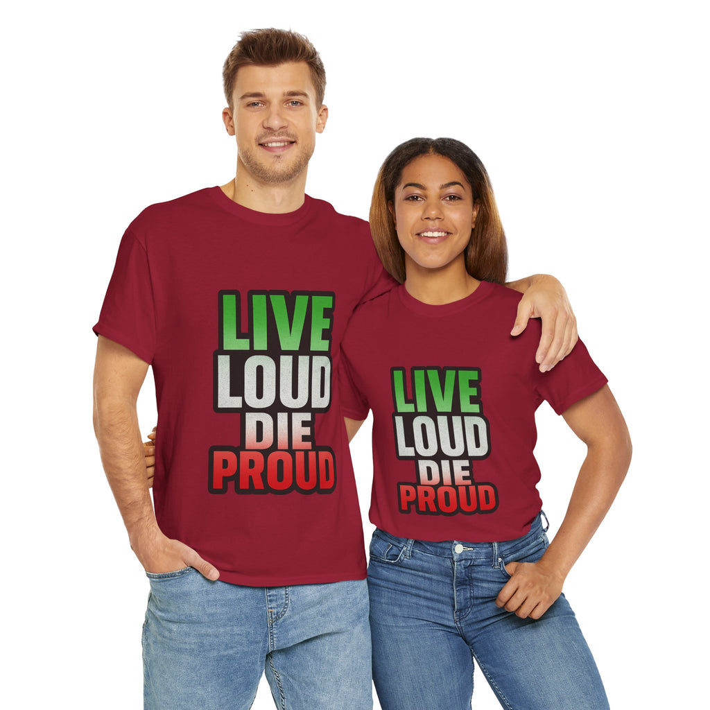 Live Loud Die Proud Italian Flag Tee