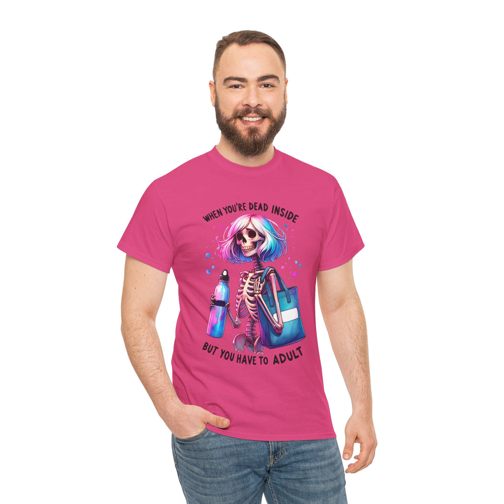 When you're dead onside, Whimsical Skeleton Tee, Funny Graphic Shirt, Perfect for Halloween, Unique Gift Idea, Casual Wear, Everyday Humor
