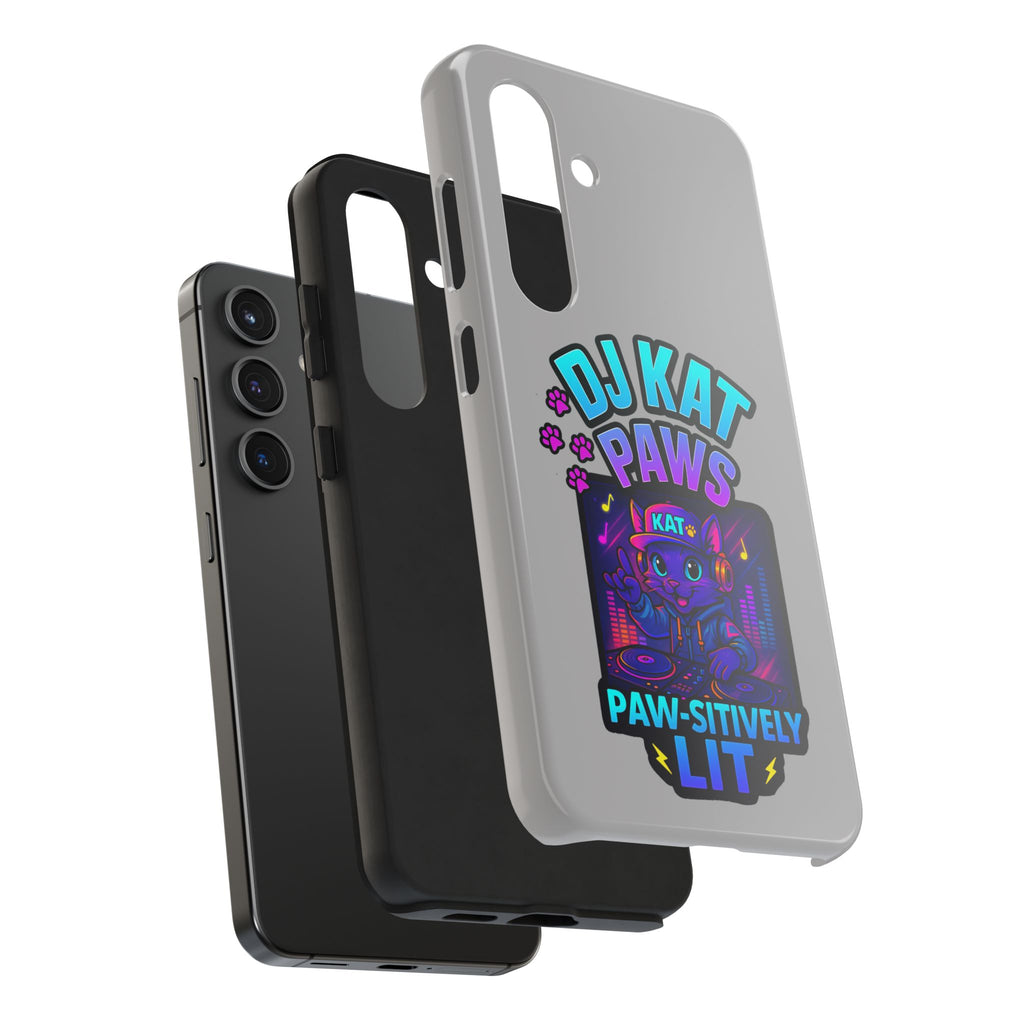 DJ KAT PAWS - Paw-sitively LIT | Tough Phone Cases - Unique Gift for Cat Lovers, Funny Phone Accessory, Music Lover's Case, Pet Owner Present