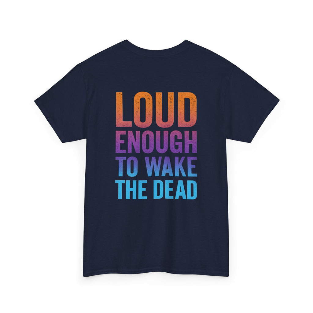 Bone Jams Rockin’ Skeleton, Tee | Loud Enough to Wake the Dead | Unisex Cotton Shirt for Music Lovers, Concerts, Halloween, Gifts